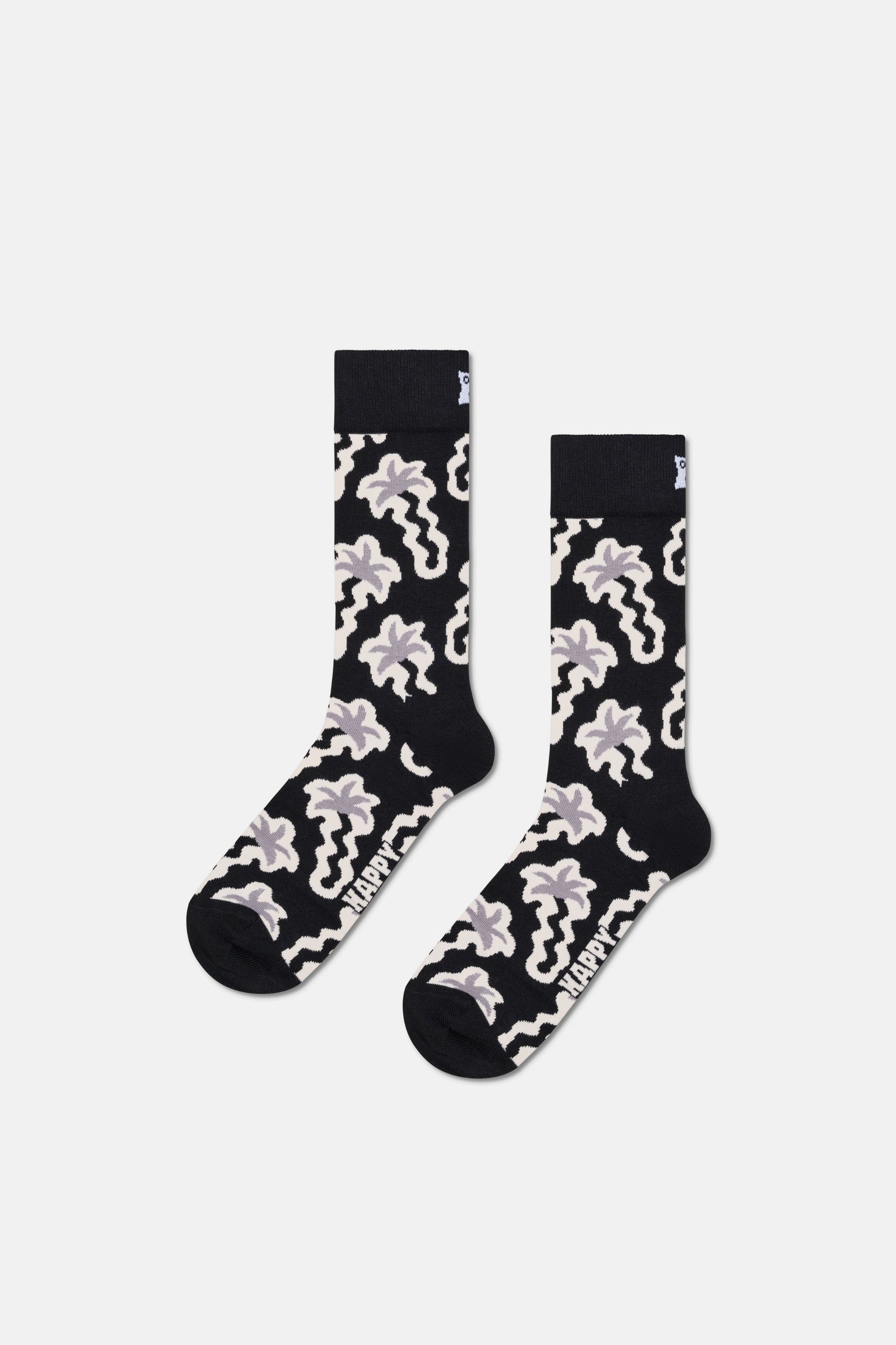 Happy Socks - Siyah Beyaz Desenli 3Lü Pamuklu Çorap Seti