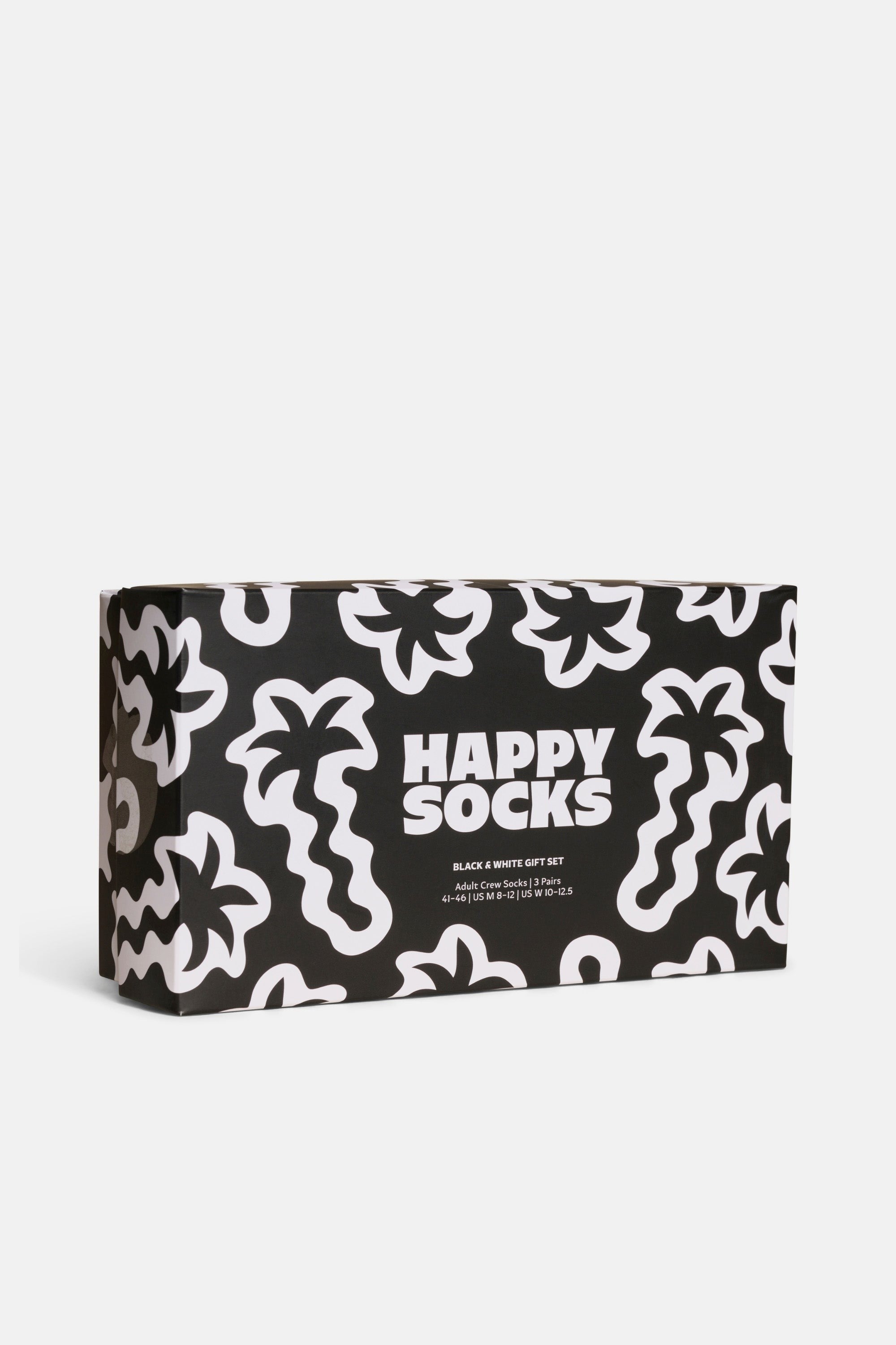 Happy Socks - Siyah Beyaz Desenli 3Lü Pamuklu Çorap Seti