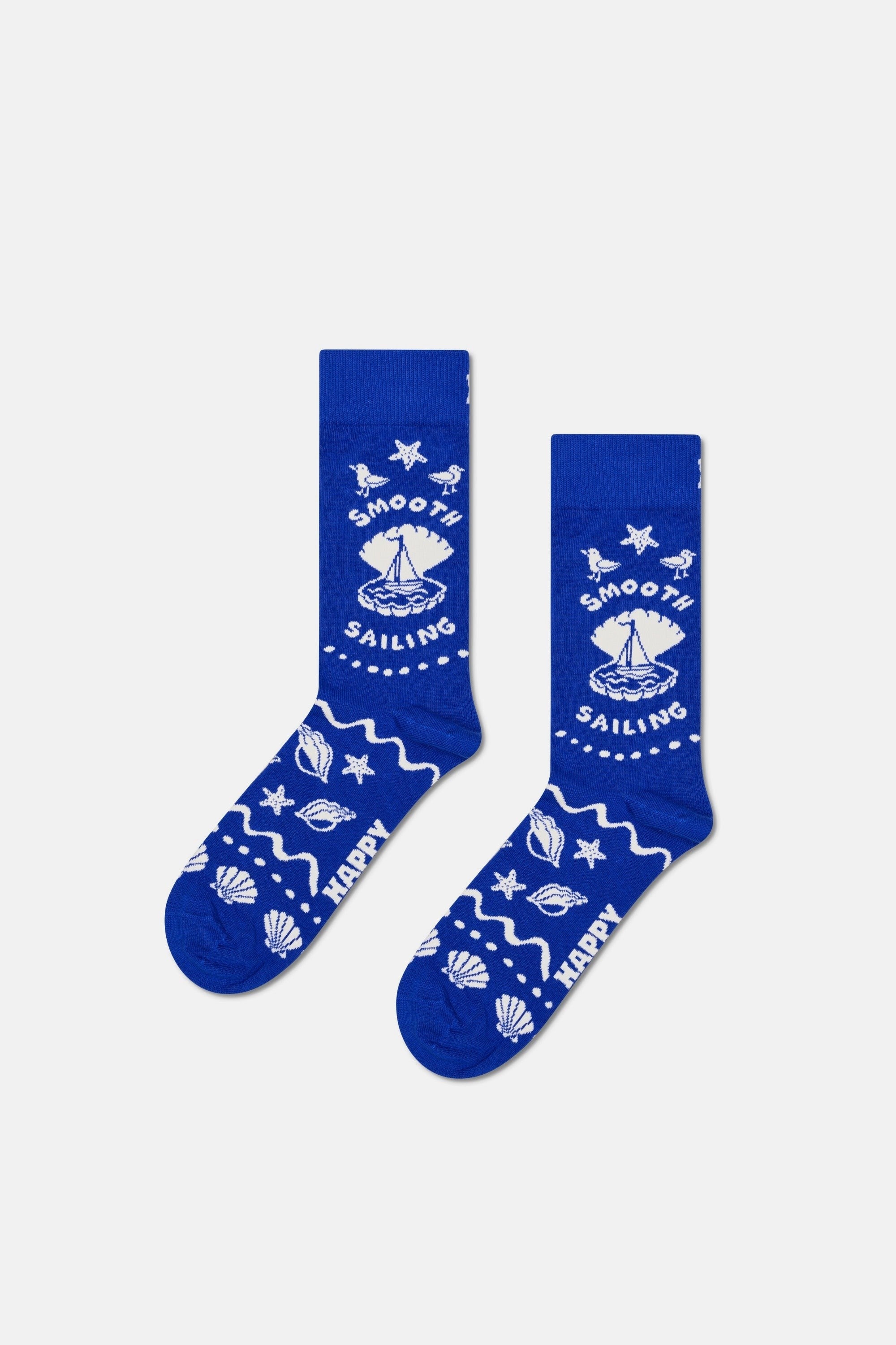 Happy Socks - Çok Renkli Sahil Temalı Pamuklu 3Lü Çorap Seti