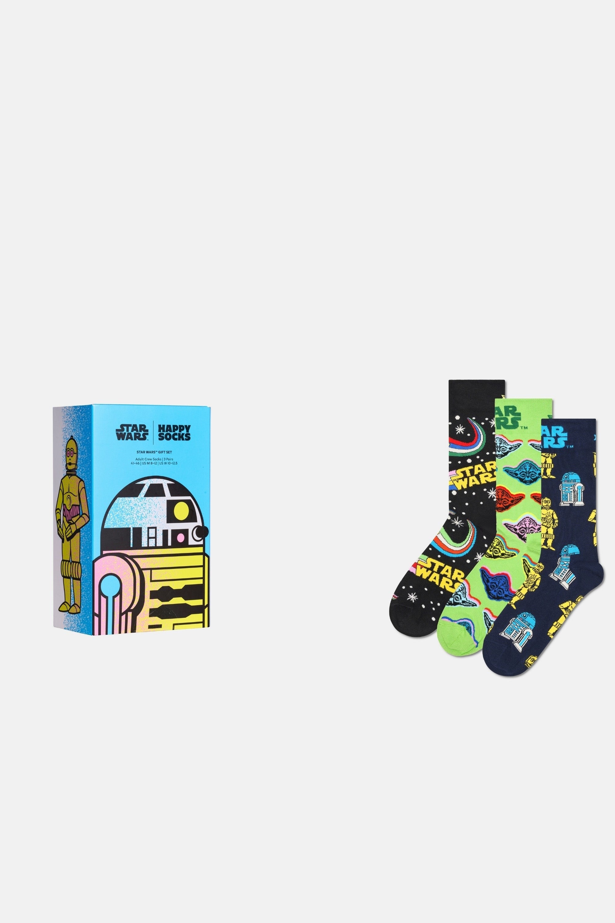 Happy Socks - Çok Renkli Star Wars Desenli 3Lü Çorap Seti
