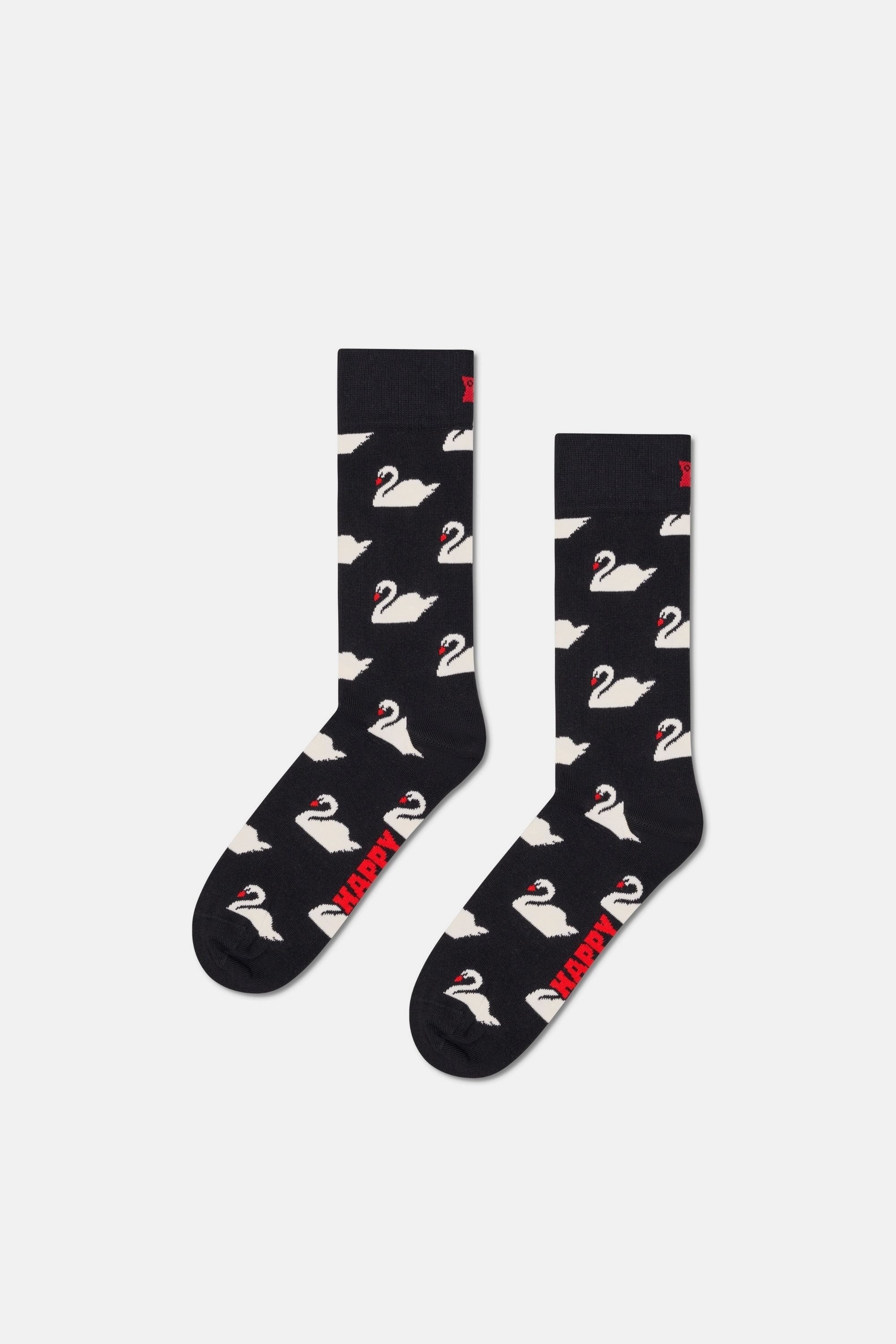 Happy Socks - Siyah Kuğu Desenli Pamuklu 2Li Çorap Seti