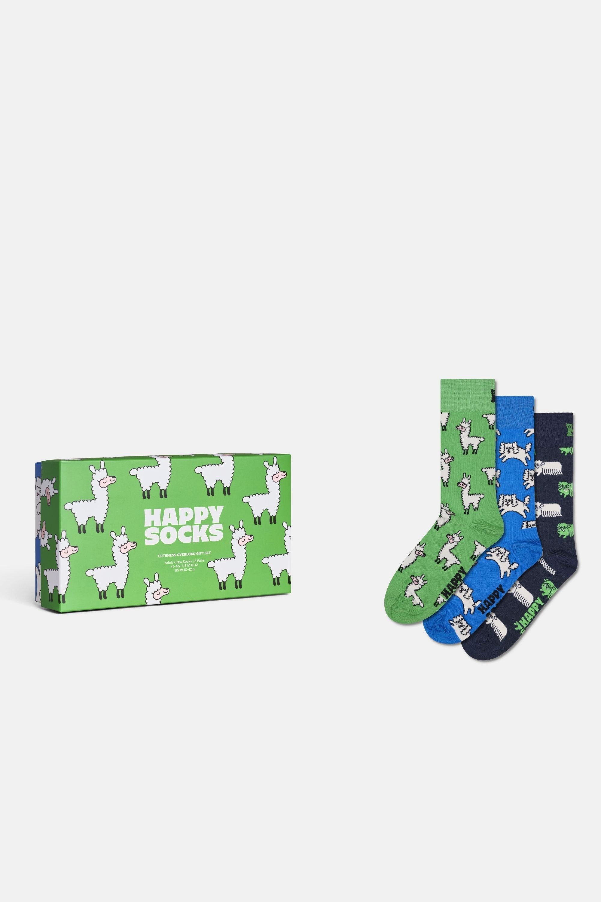 Happy Socks - Çok Renkli Lama Desenli 3Lü Çorap Seti