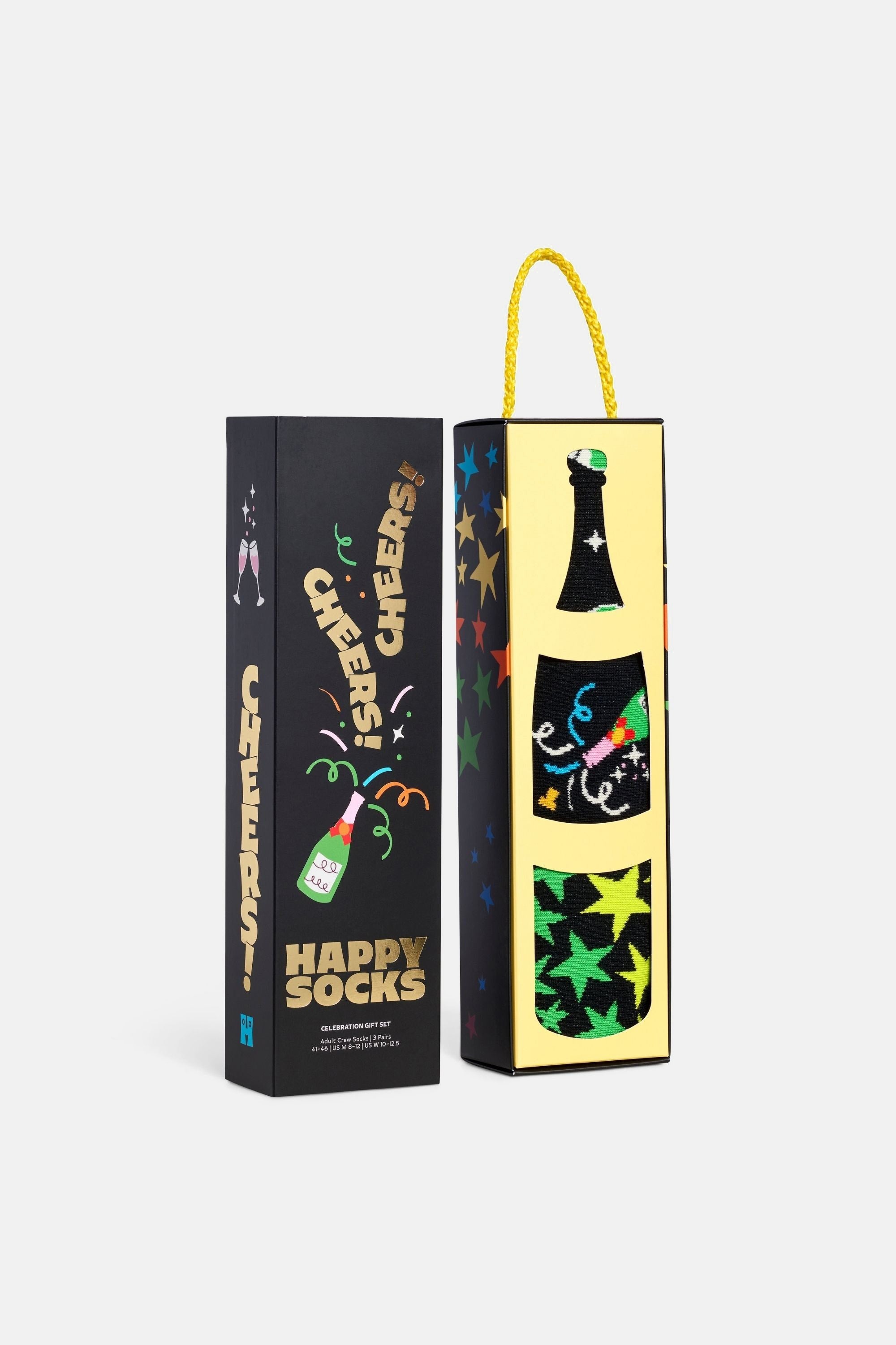 Happy Socks - Çok Renkli Kutlama Desenli 3Lü Çorap Seti