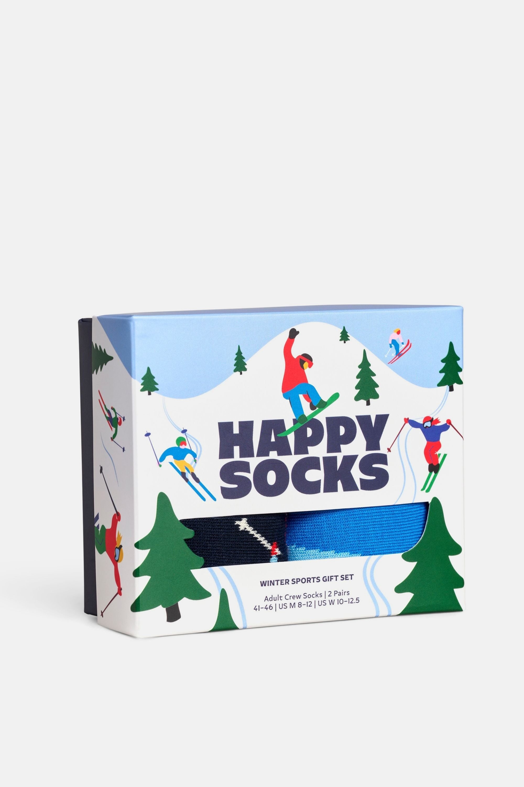 Happy Socks - Çok Renkli Kış Temalı Pamuklu 2Li Çorap Seti