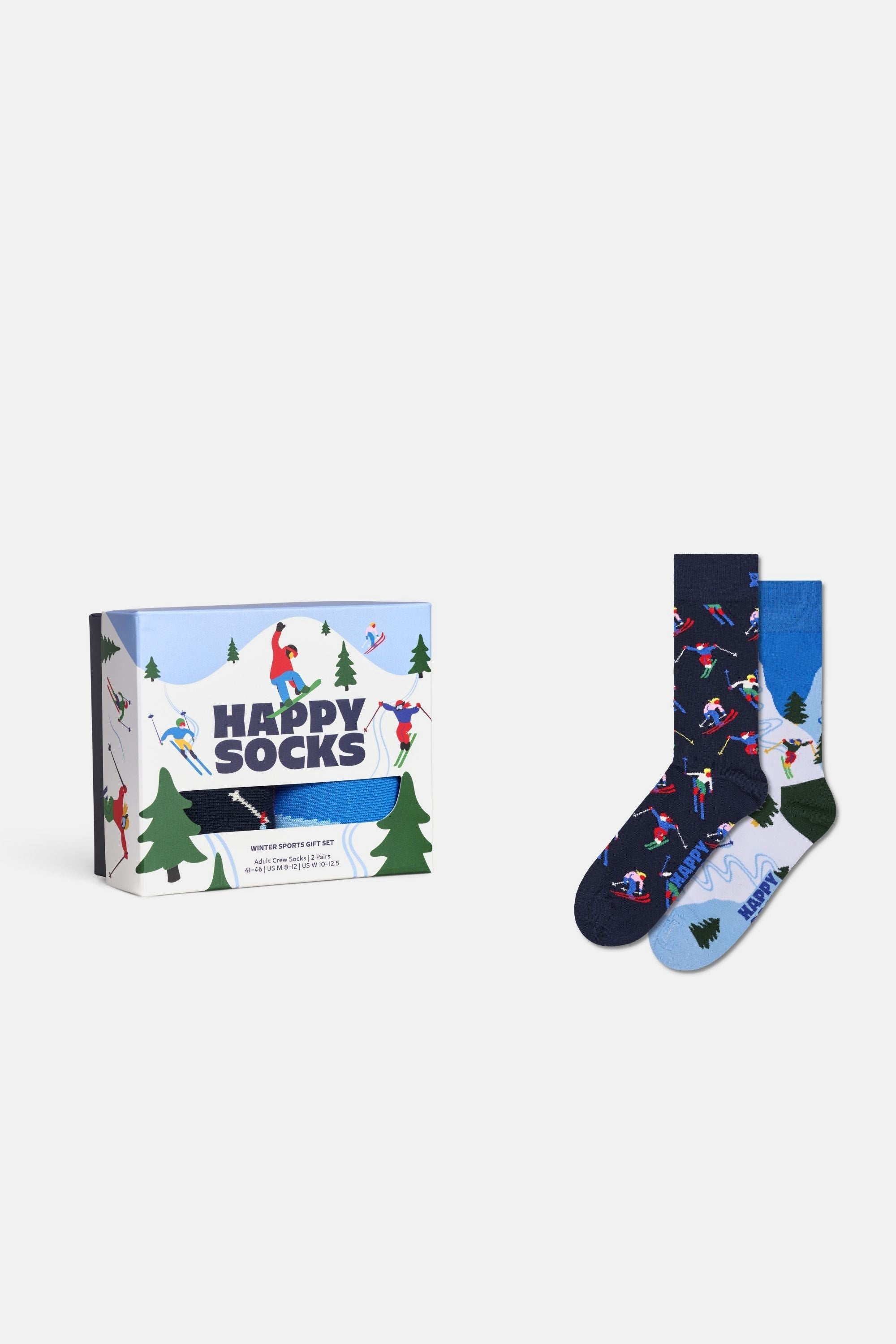 Happy Socks - Çok Renkli Kış Temalı Pamuklu 2Li Çorap Seti