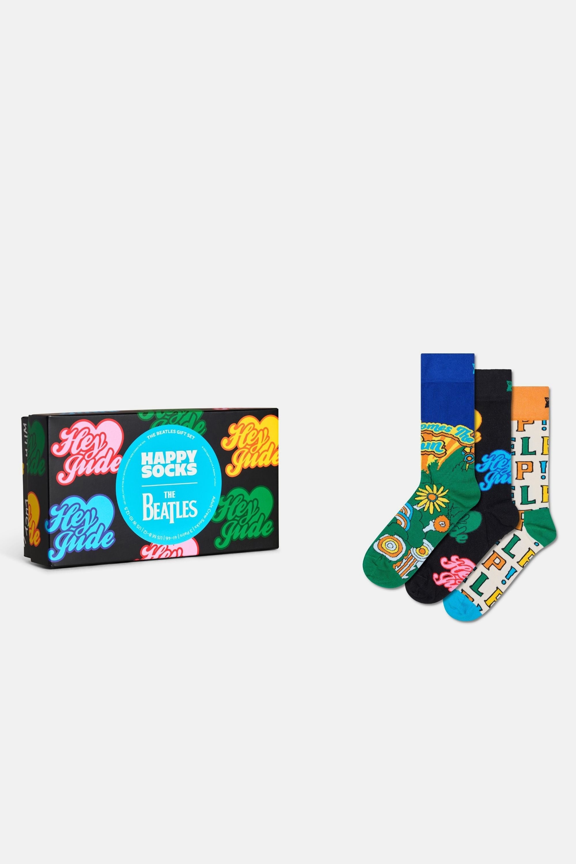 Happy Socks - Çok Renkli The Beatles Desenli 3Lü Çorap Seti