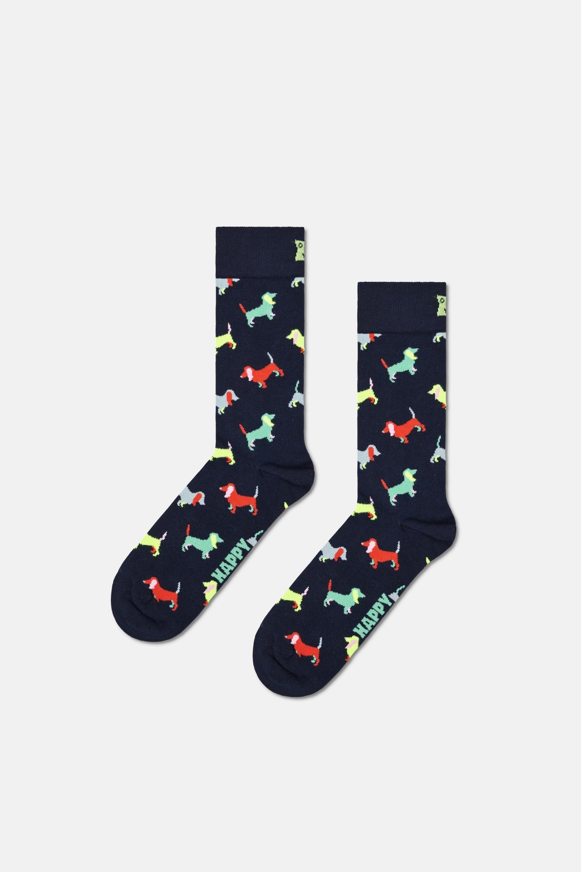 Happy Socks - Yavru Köpek Desenli Pamuklu Çorap