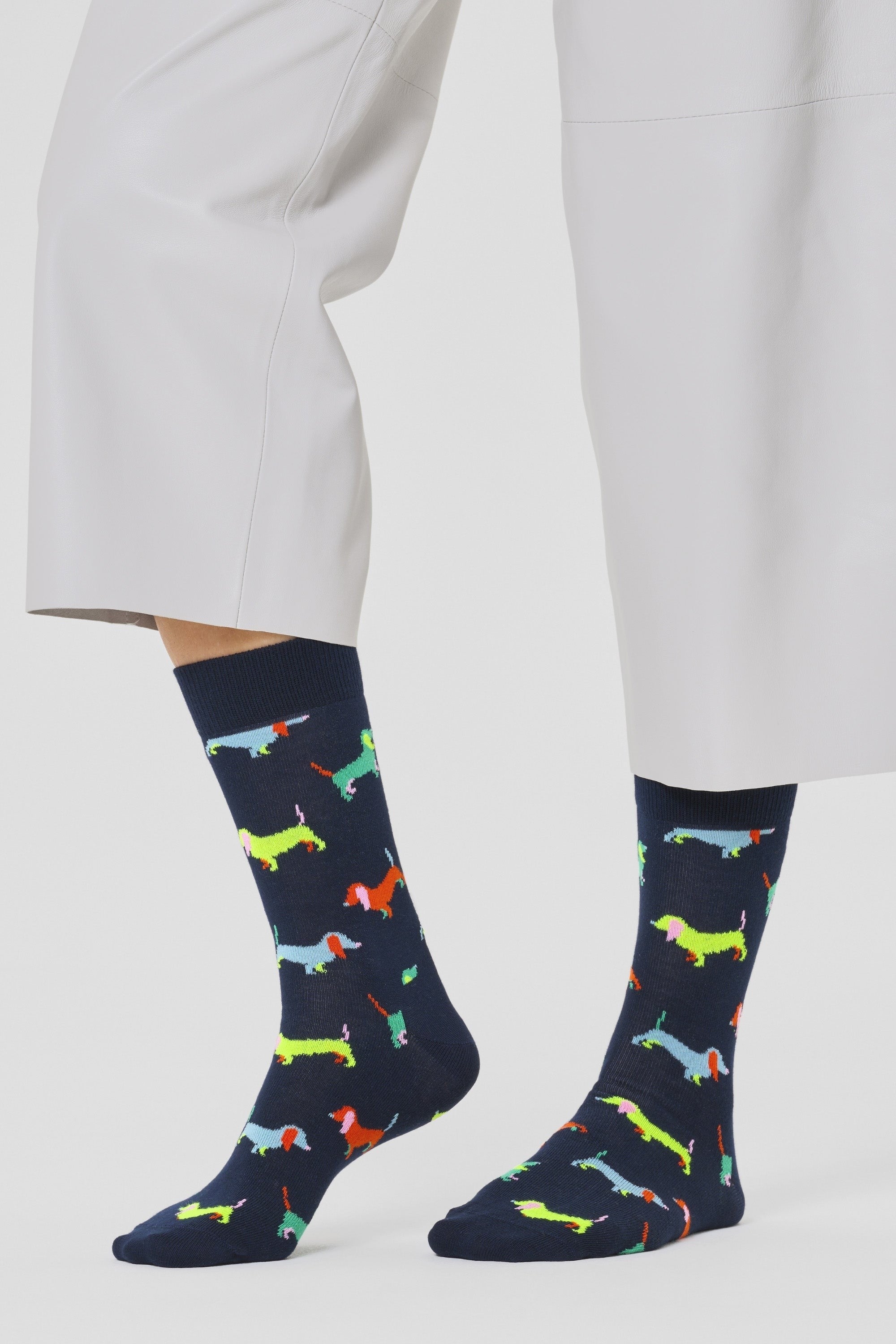 Happy Socks - Yavru Köpek Desenli Pamuklu Çorap