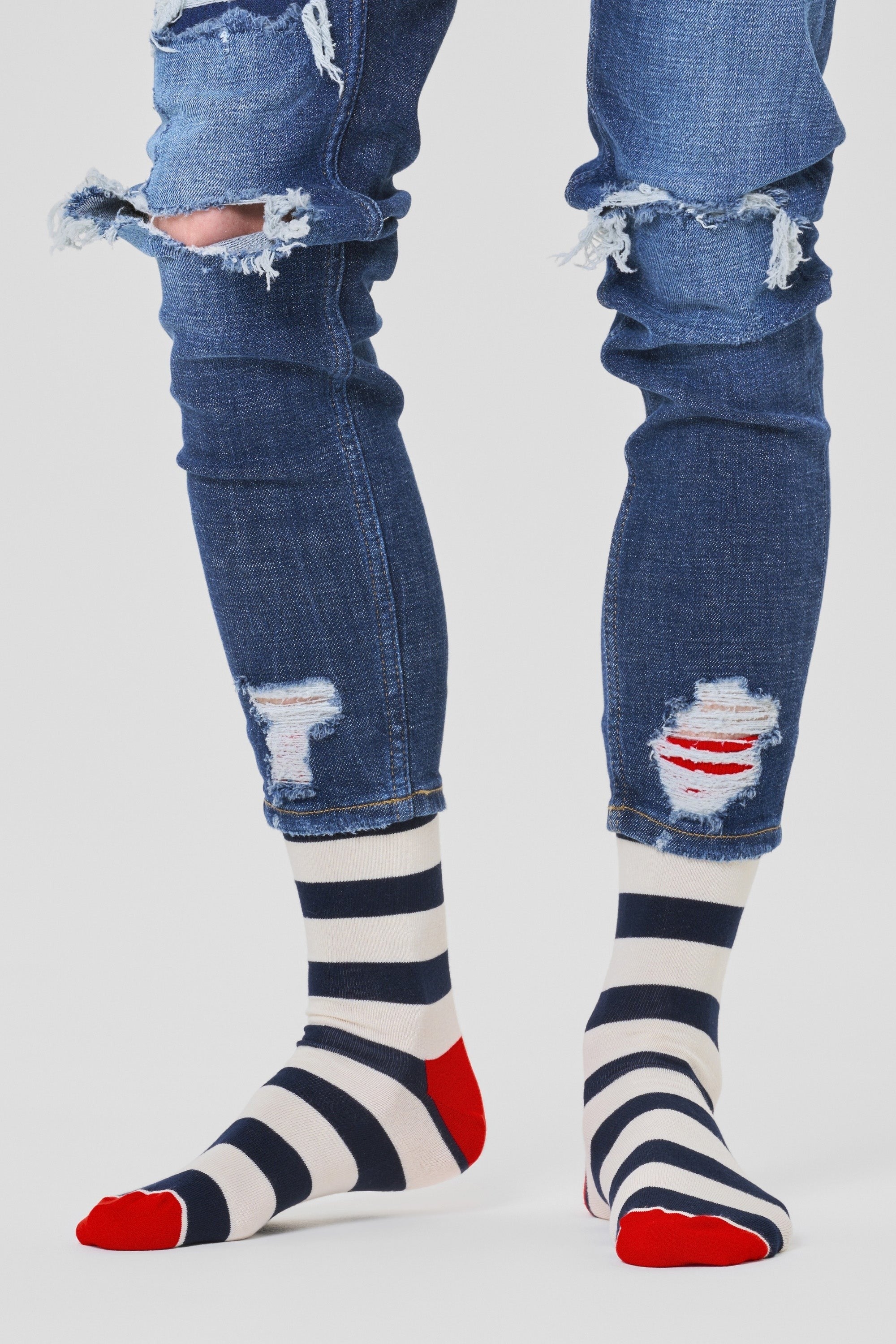 Happy Socks - Çok Renkli Çizgili Desenli Pamuklu Çorap