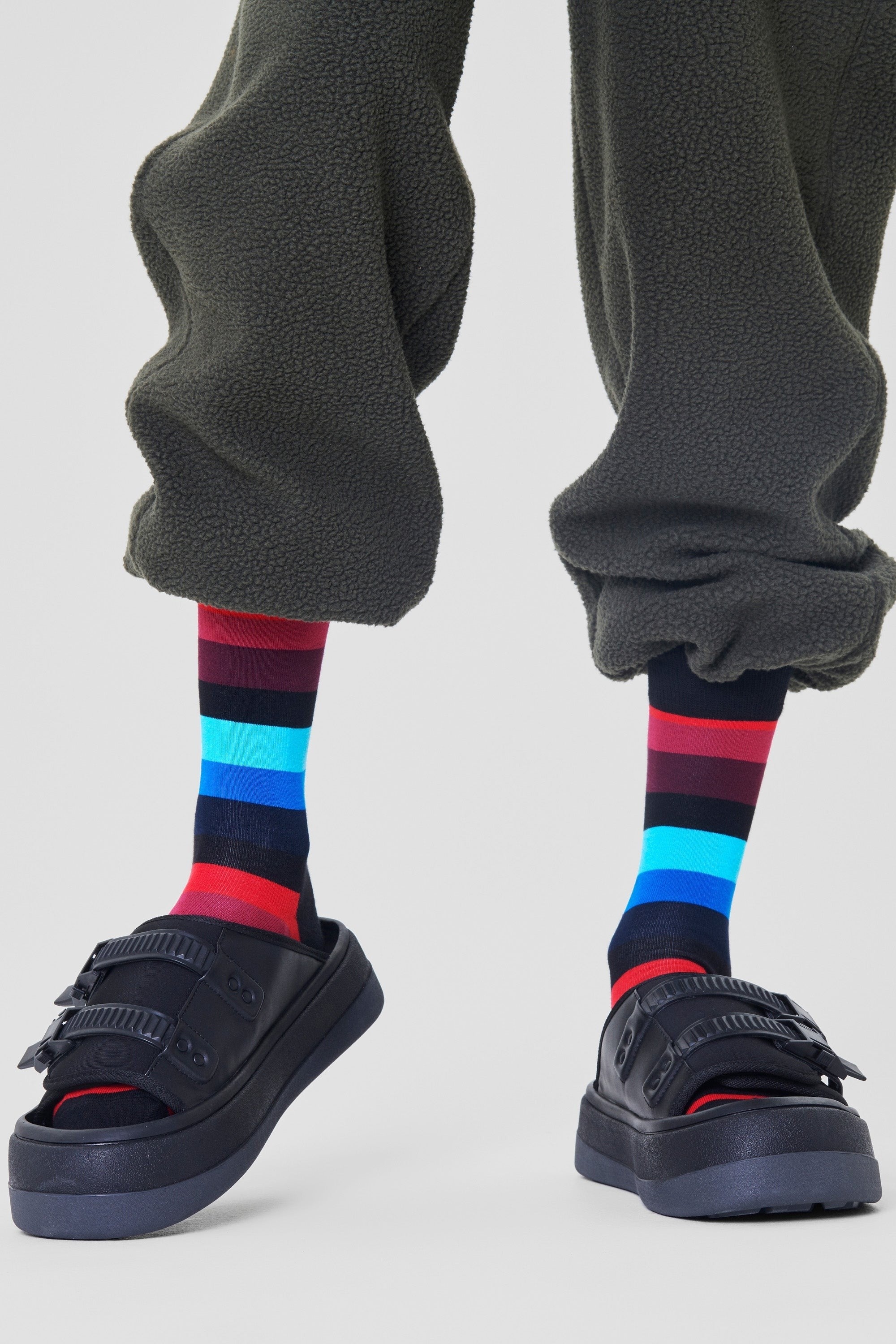 Happy Socks - Çok Renkli Çizgili Desenli Pamuklu Çorap