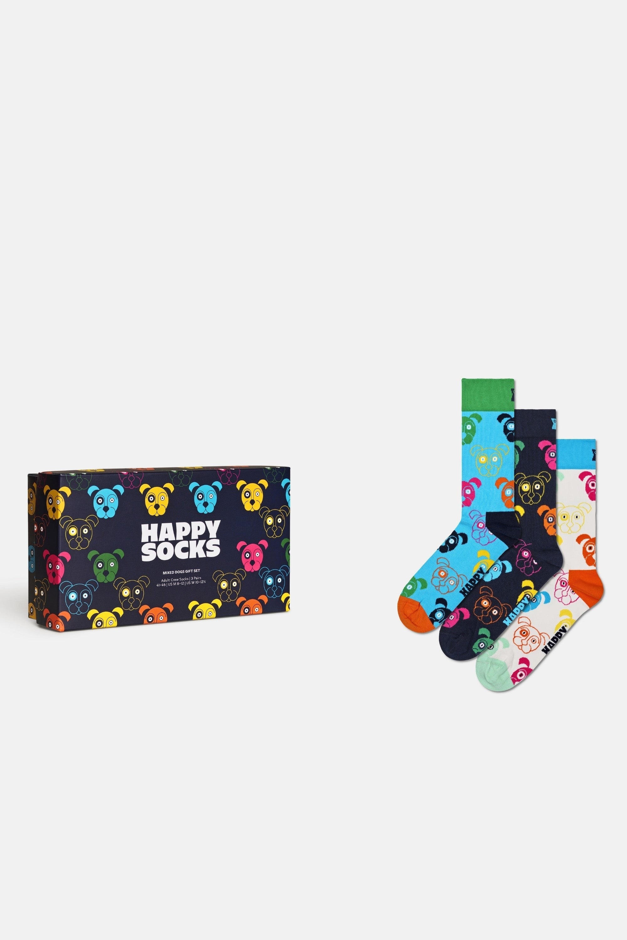 Happy Socks - Köpek Desenli Pamuklu 3Lü Çorap Seti