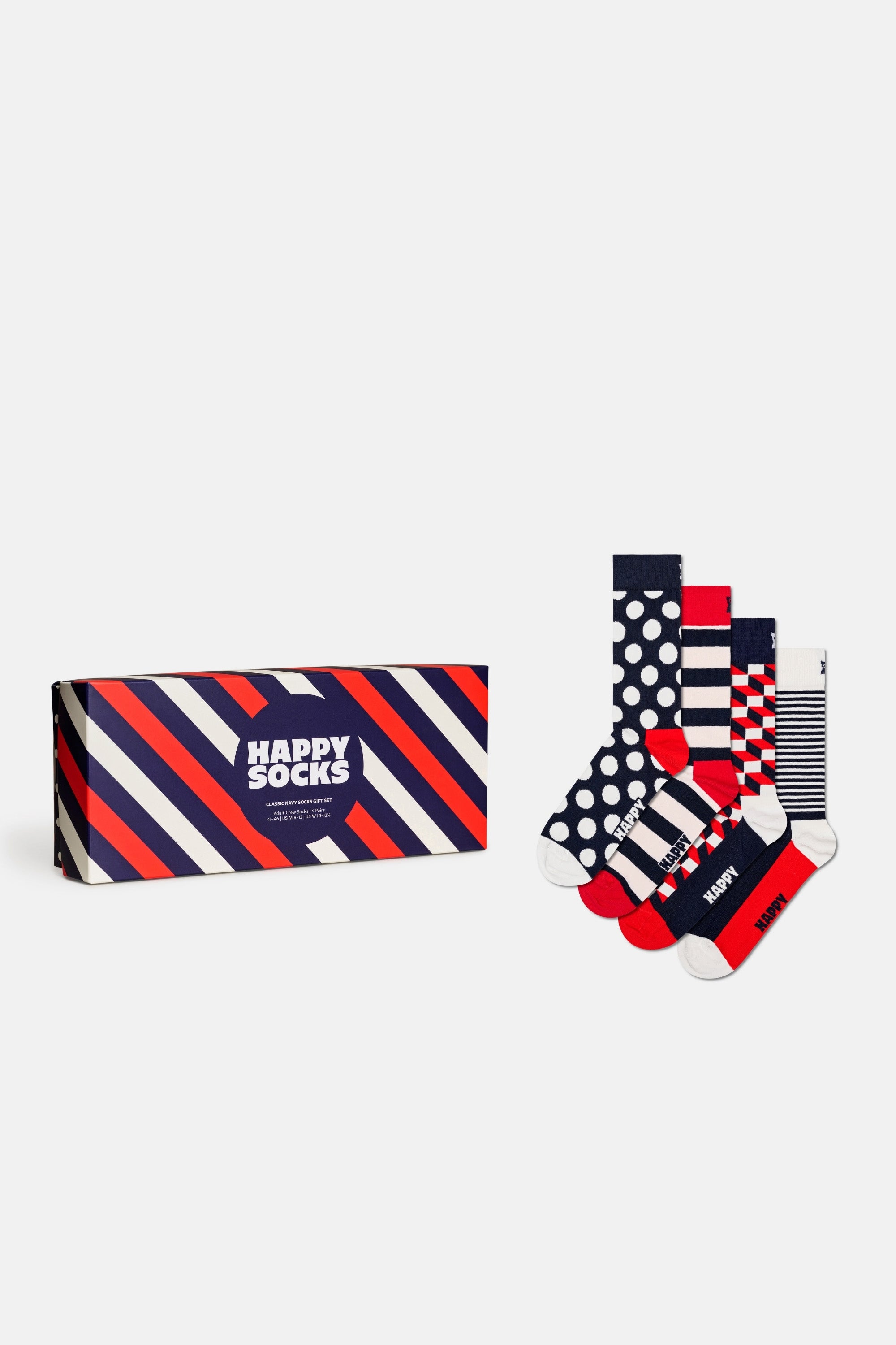 Happy Socks - Unısex Lacivert Klasik 4’lü Pamuklu Çorap Seti