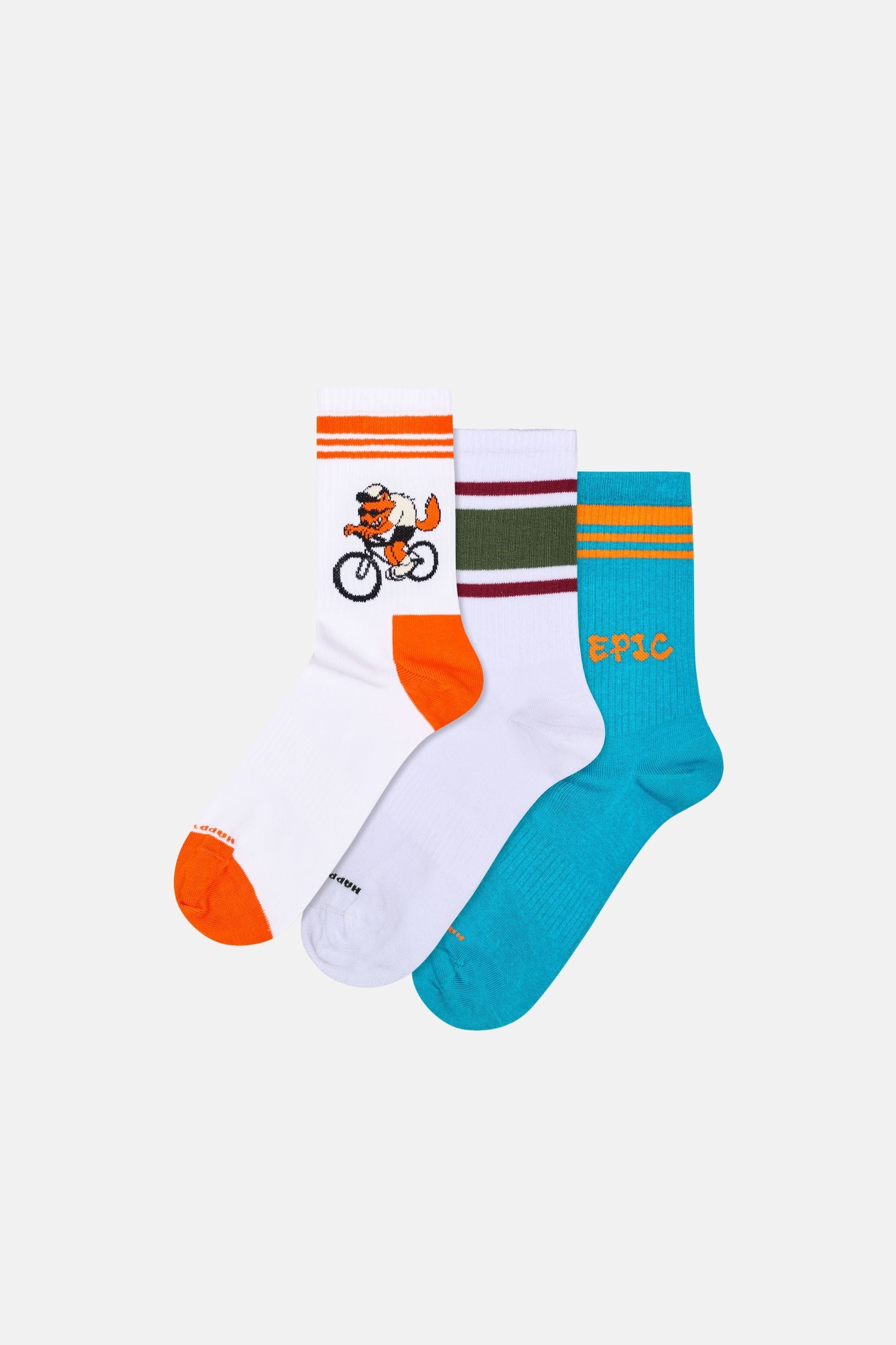 Happy Socks - Çok Renkli 3Lü Sneaker Çorap Seti