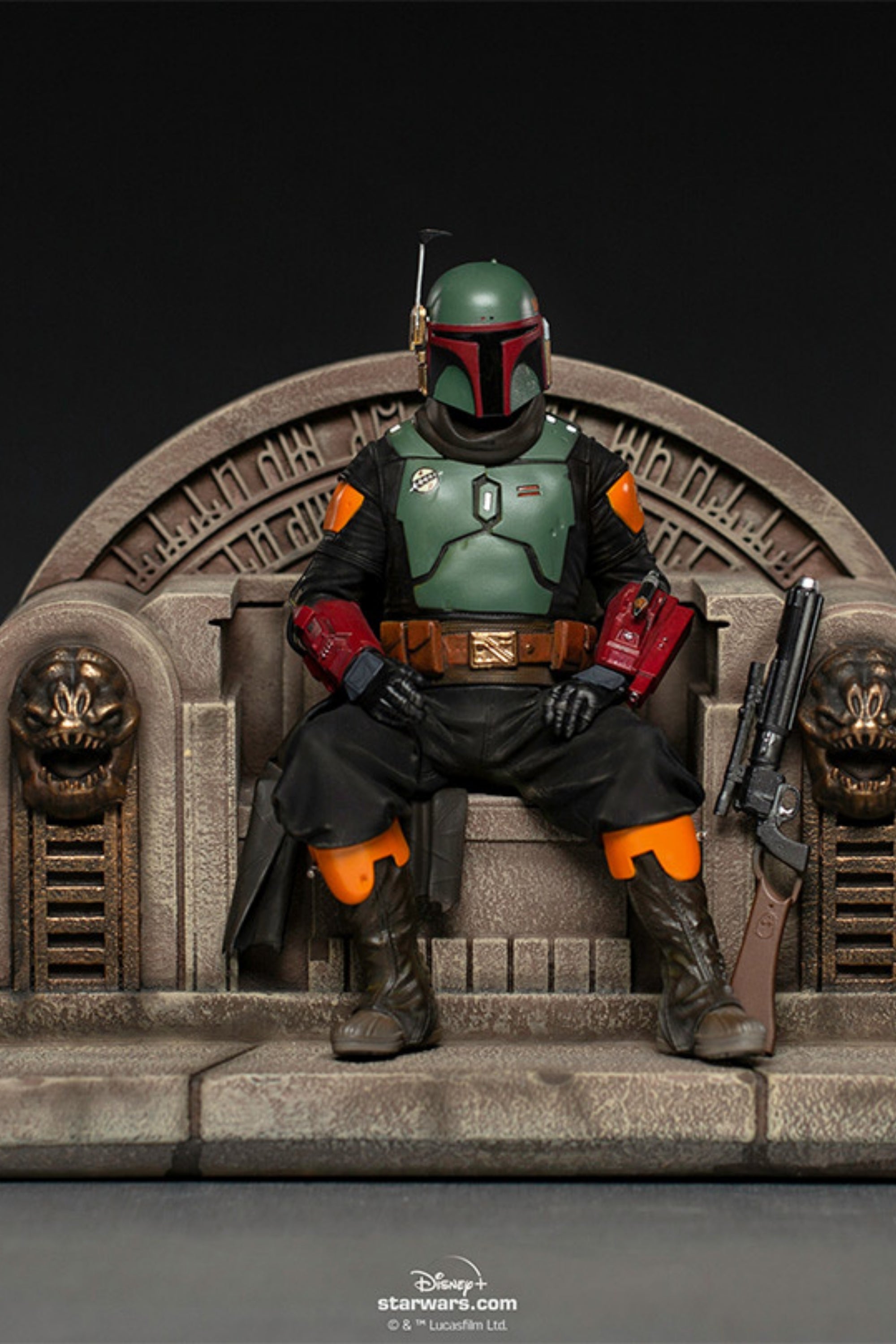 IRON STUDIOS - Boba Fett on Throne - Star Wars: The Mandalorıan - Art Scale 1/10