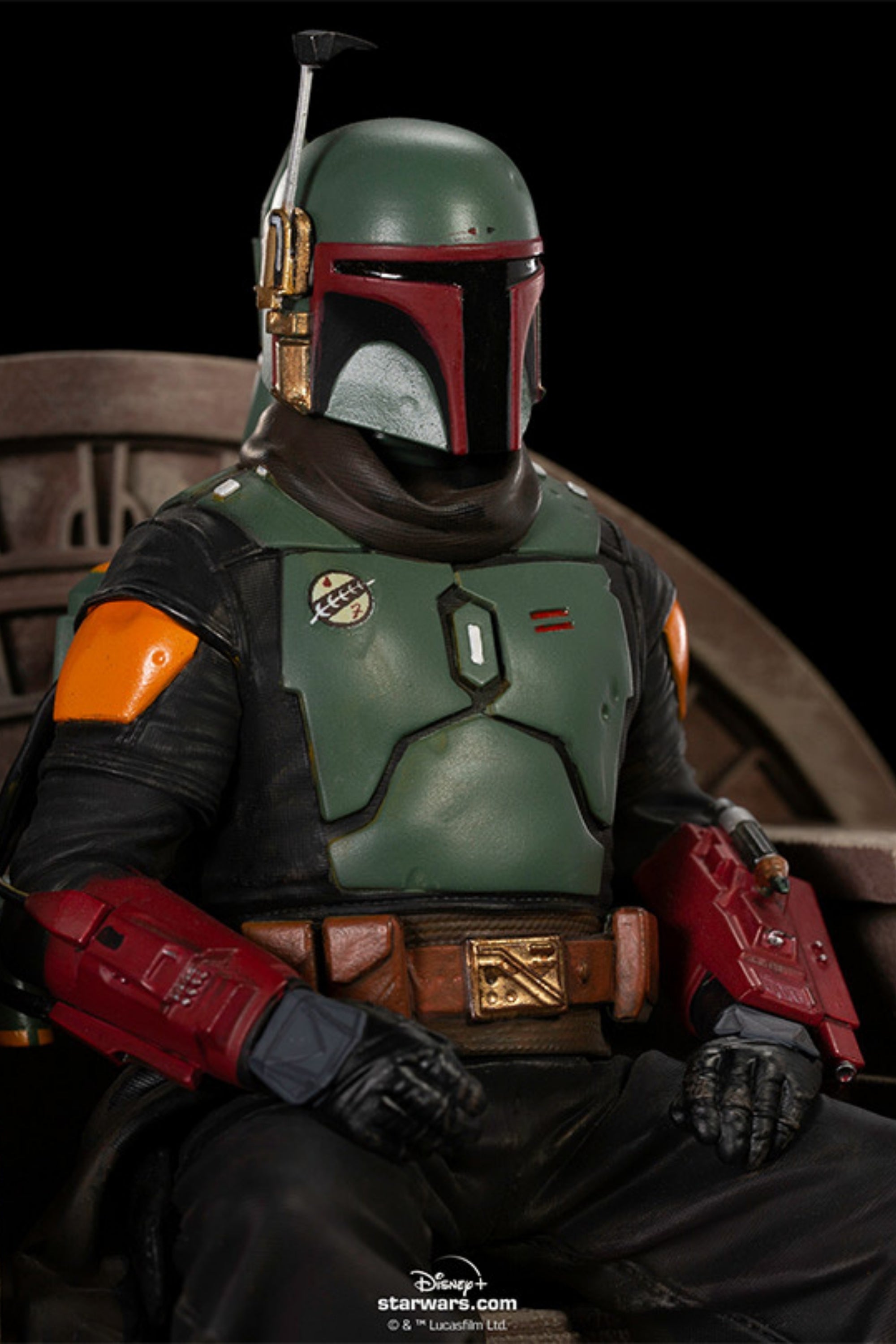 IRON STUDIOS - Boba Fett on Throne - Star Wars: The Mandalorıan - Art Scale 1/10