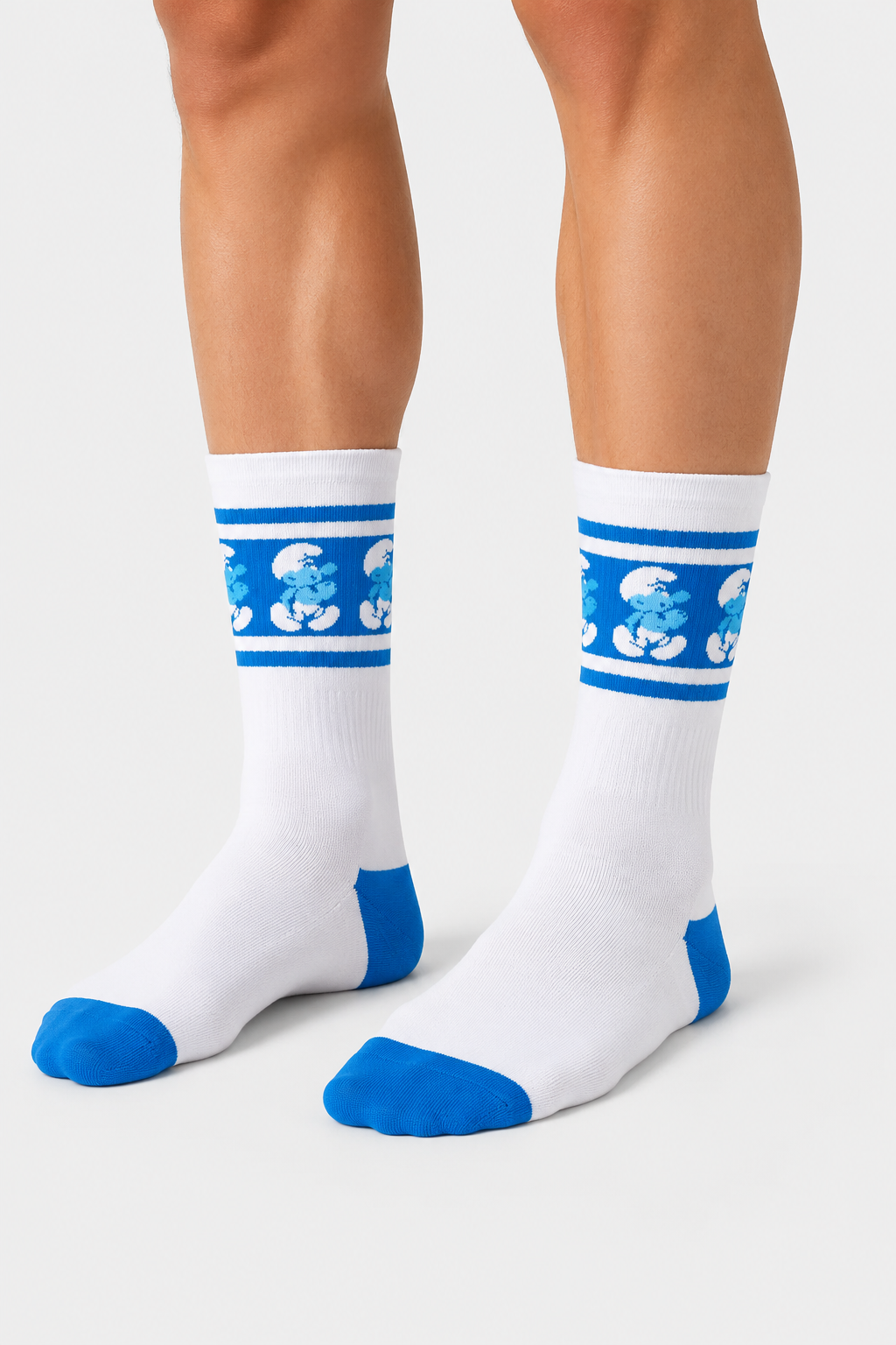 Happy Socks - Beyaz Şirinler Desenli Pamuklu Çorap