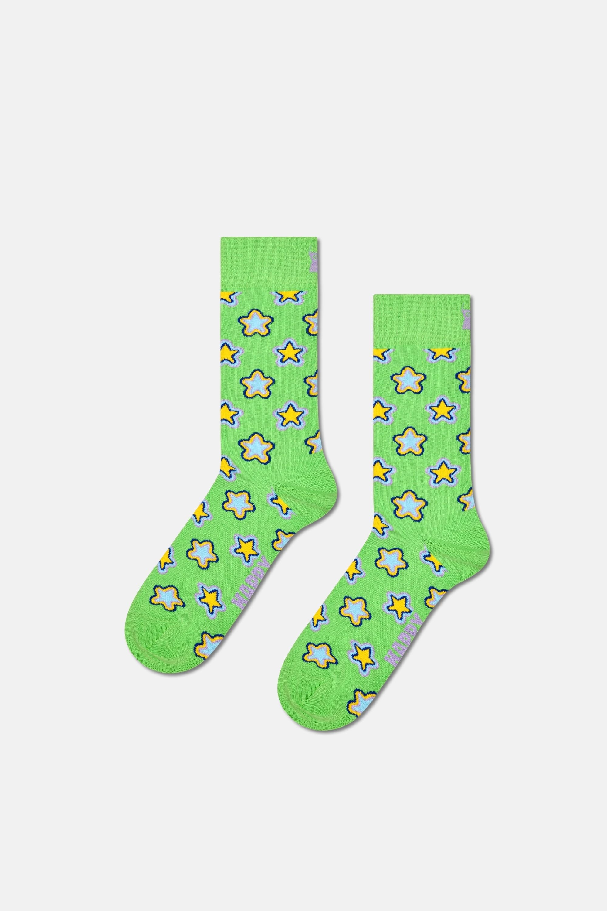 Happy Socks - Çok Renkli Karışık Geometrik Desenli 3'lü Pamuklu Çorap Seti