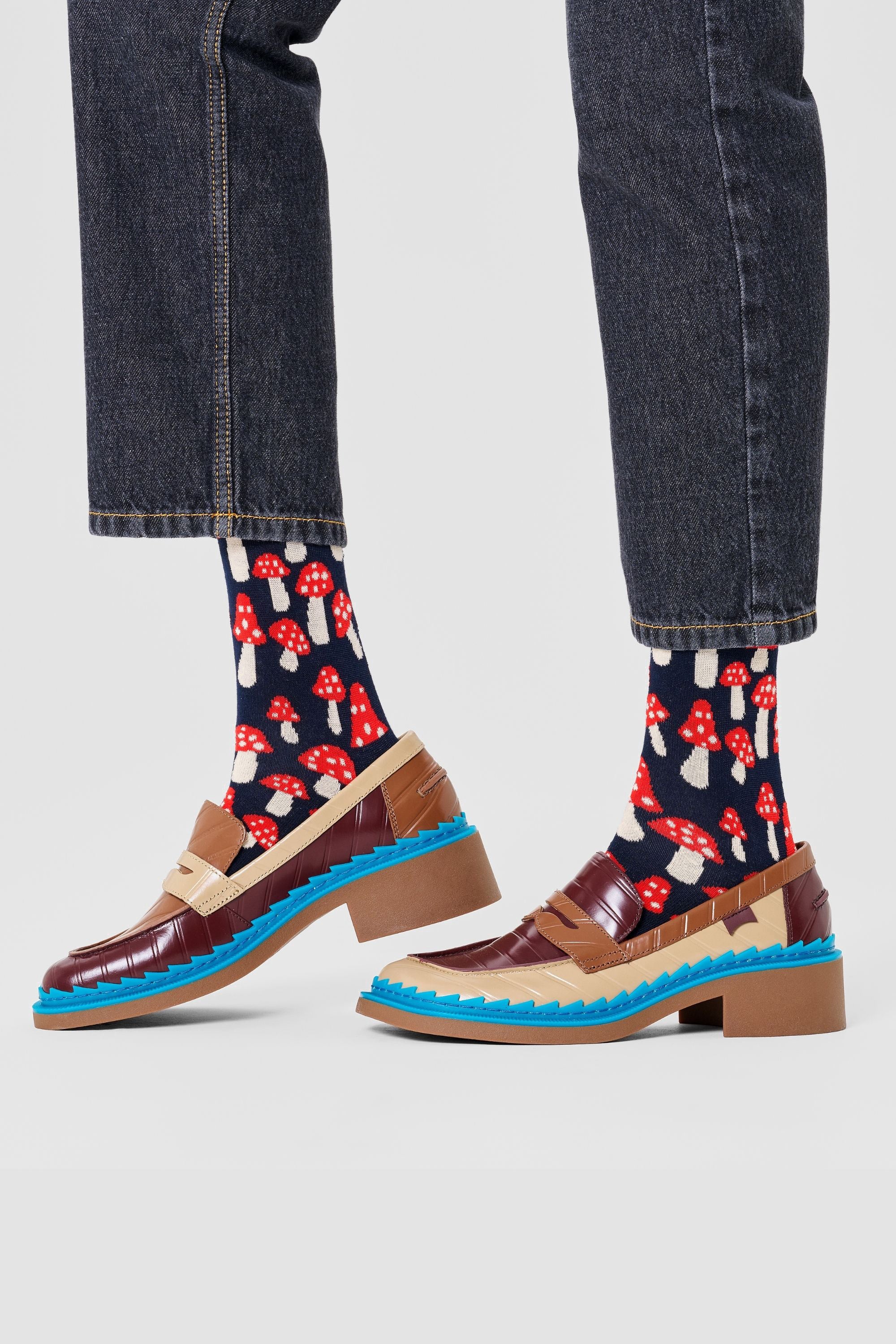 Happy Socks - Erkek Mantar Desenli Pamuklu Çorap