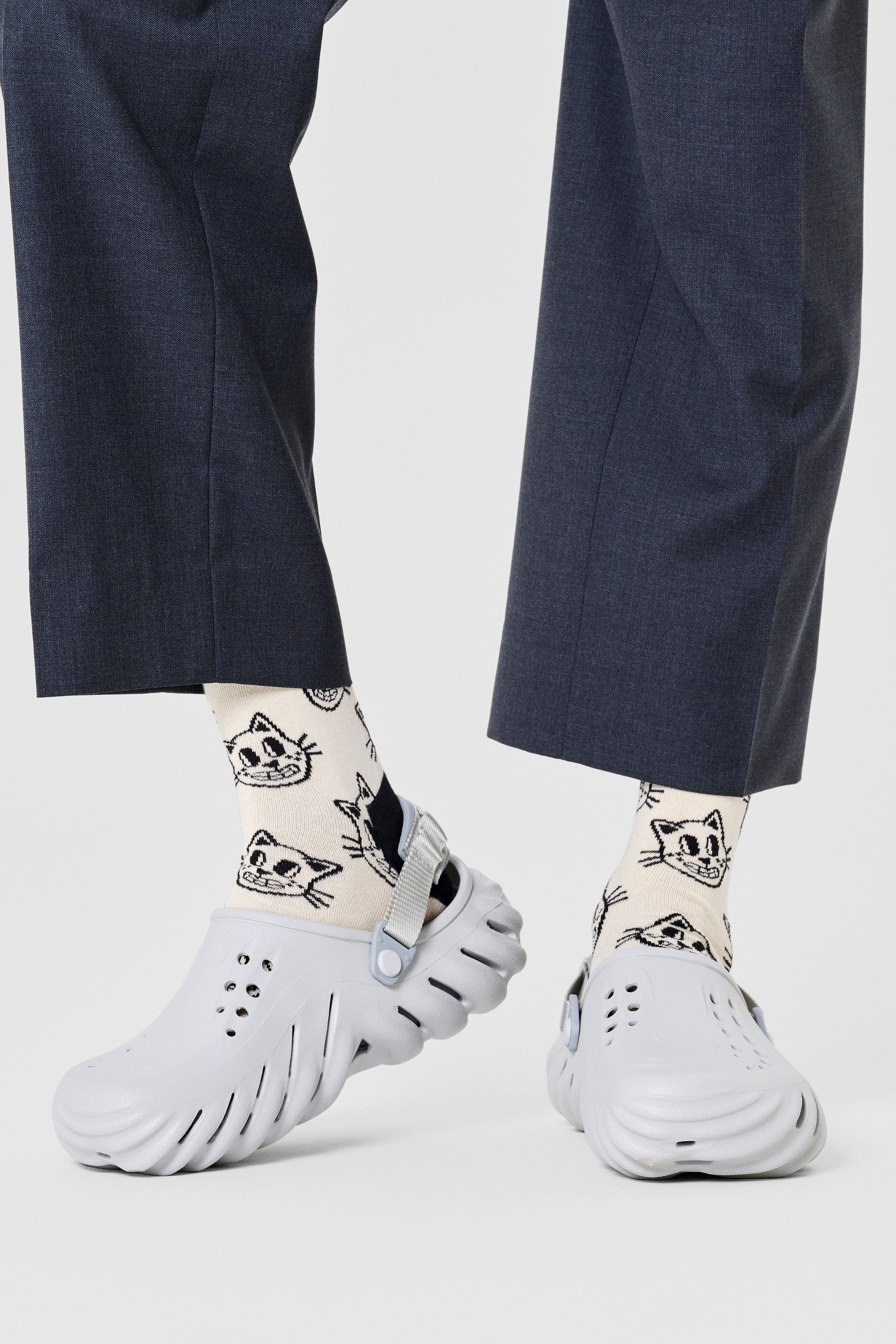 Happy Socks - Kadın Kedi Desenli Pamuklu Çorap