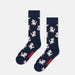 Happy Socks - Kadın Lacivert Yavru Kedi Desenli Pamuklu Çorap