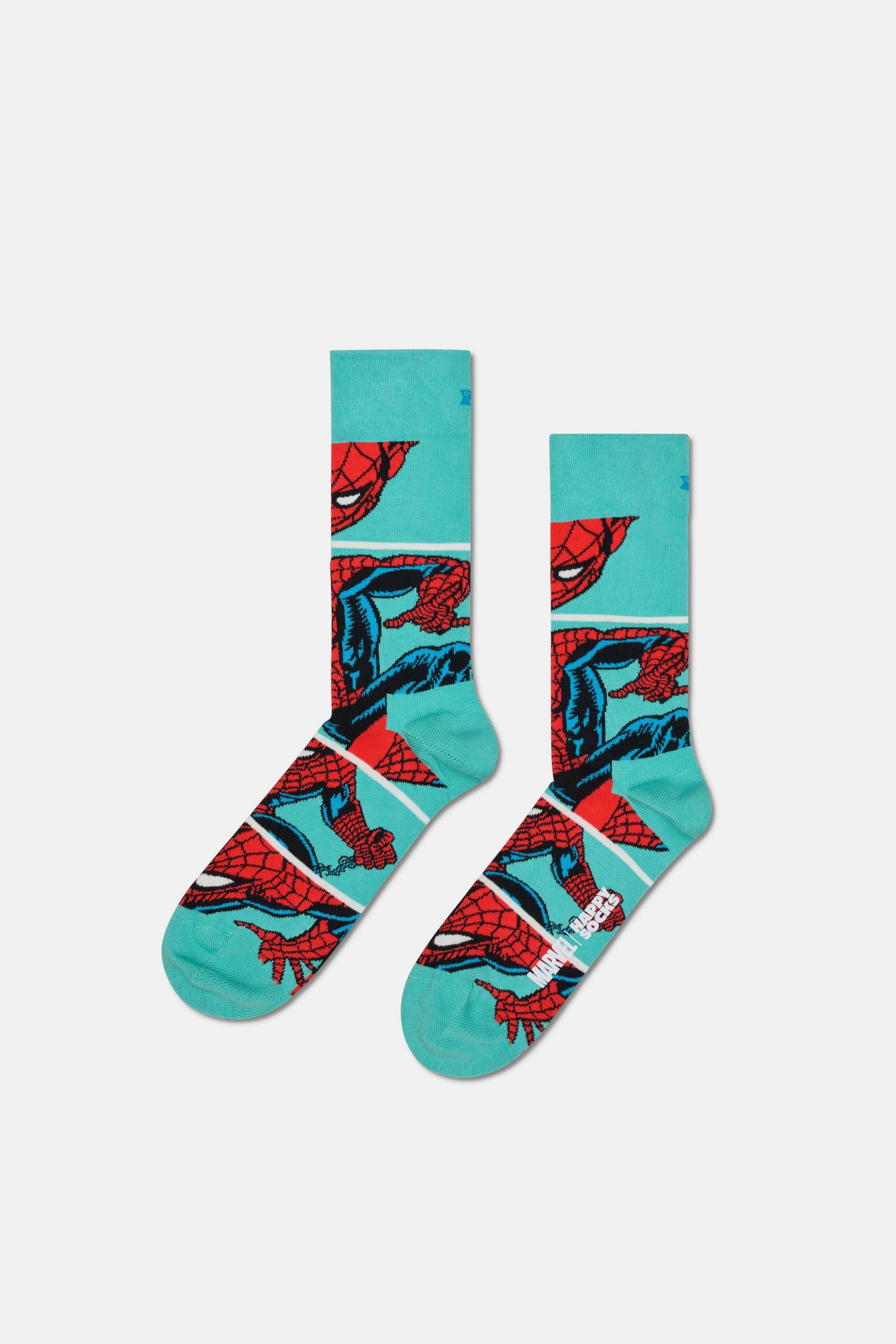 Happy Socks - Erkek Spıder-Man Desenli Pamuklu Çorap