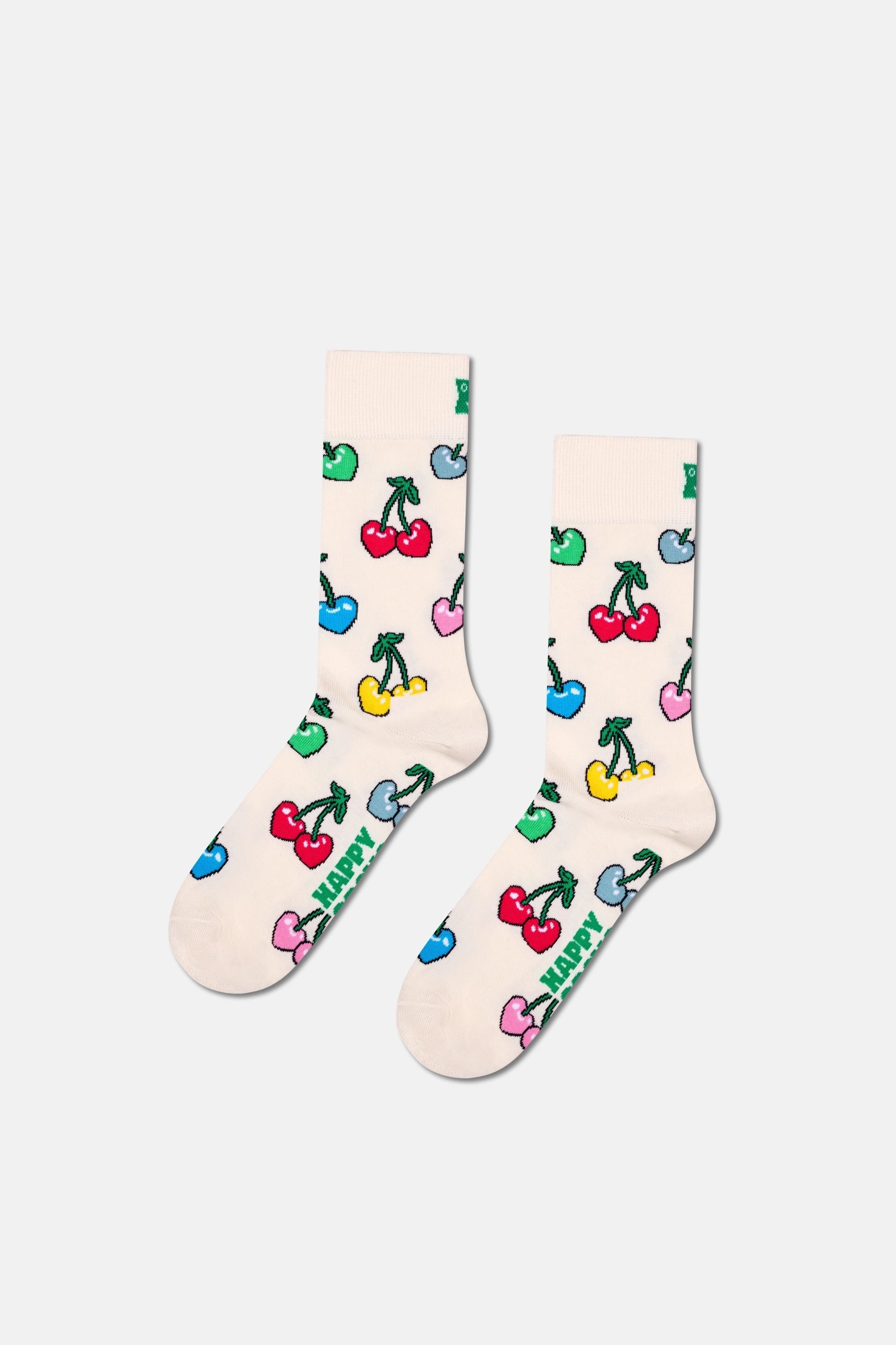 Happy Socks - Çok Renkli Kiraz Desenli 2'li Pamuklu Çorap Seti