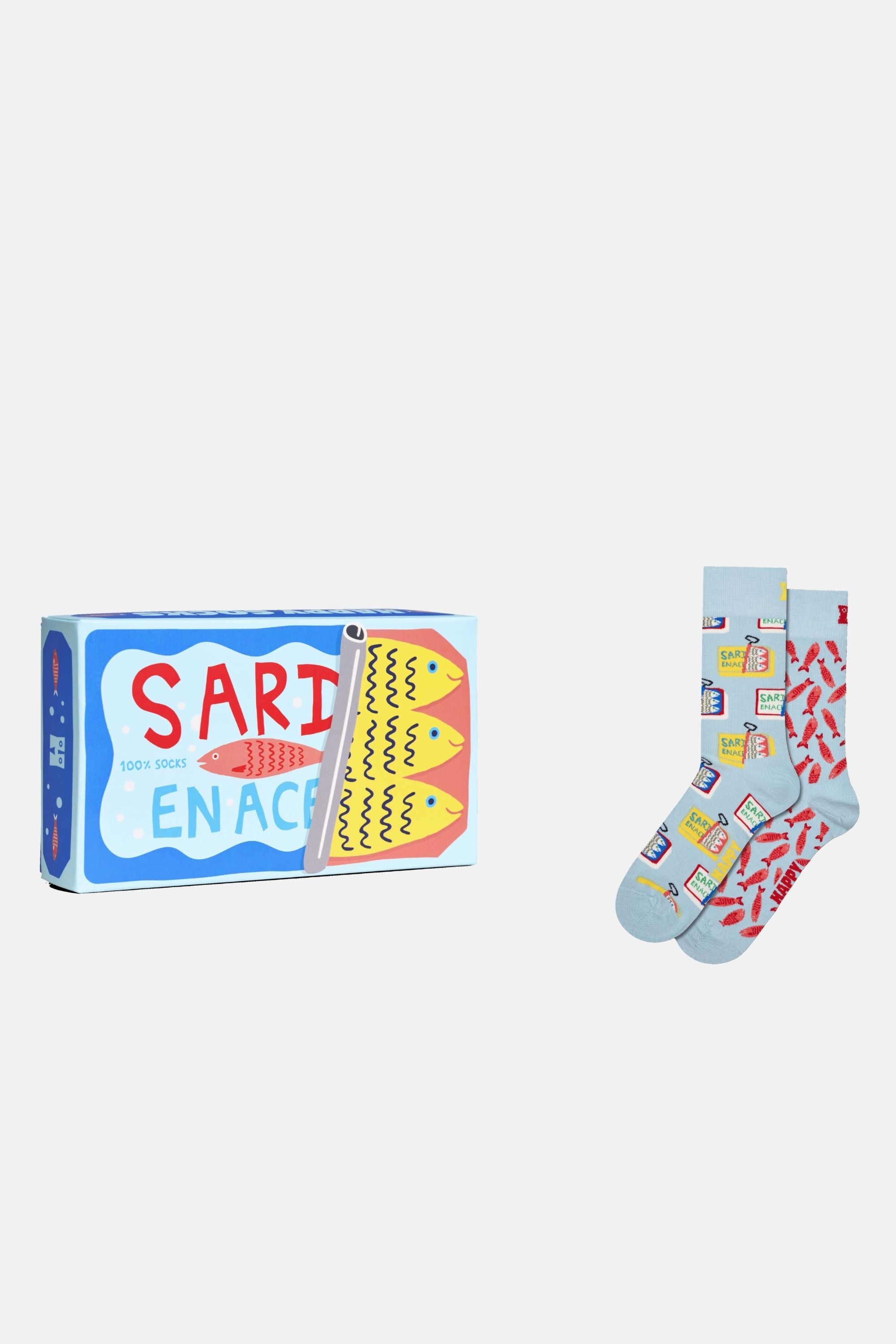 Happy Socks - Çok Renkli Balık Desenli 2'li Pamuklu Çorap Seti