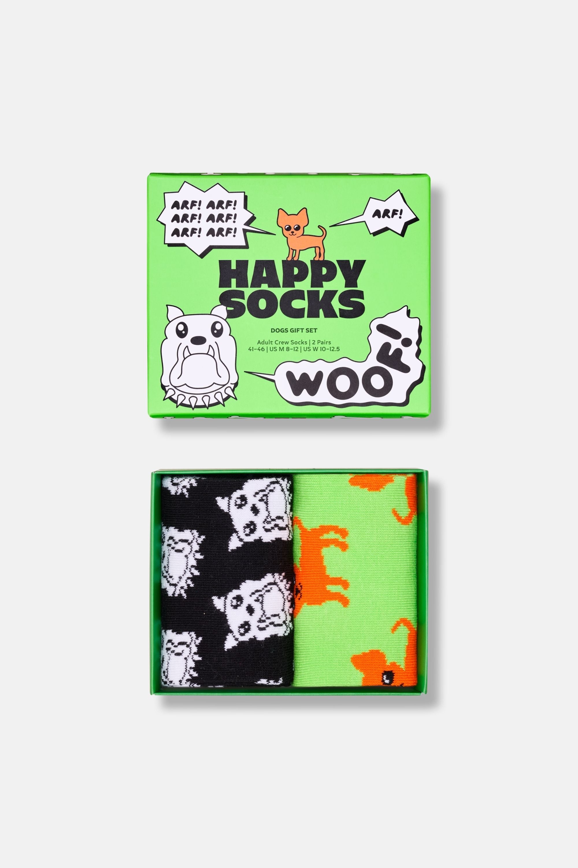 Happy Socks - Çok Renkli Kedi ve Köpek Desenli 2'li Pamuklu Çorap Seti