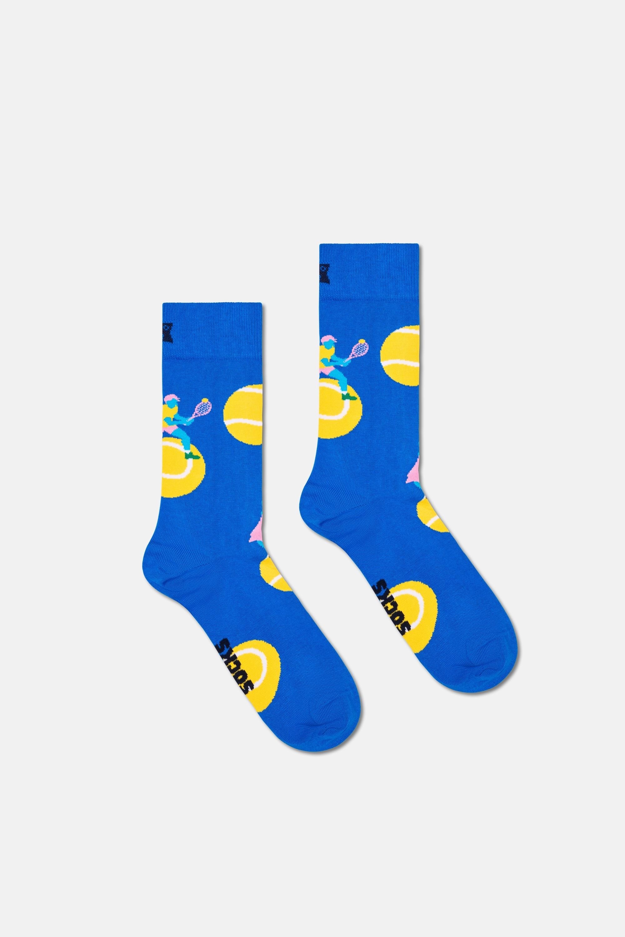 Happy Socks - Çok Renkli Tenis Desenli 3'lü Pamuklu Çorap Seti