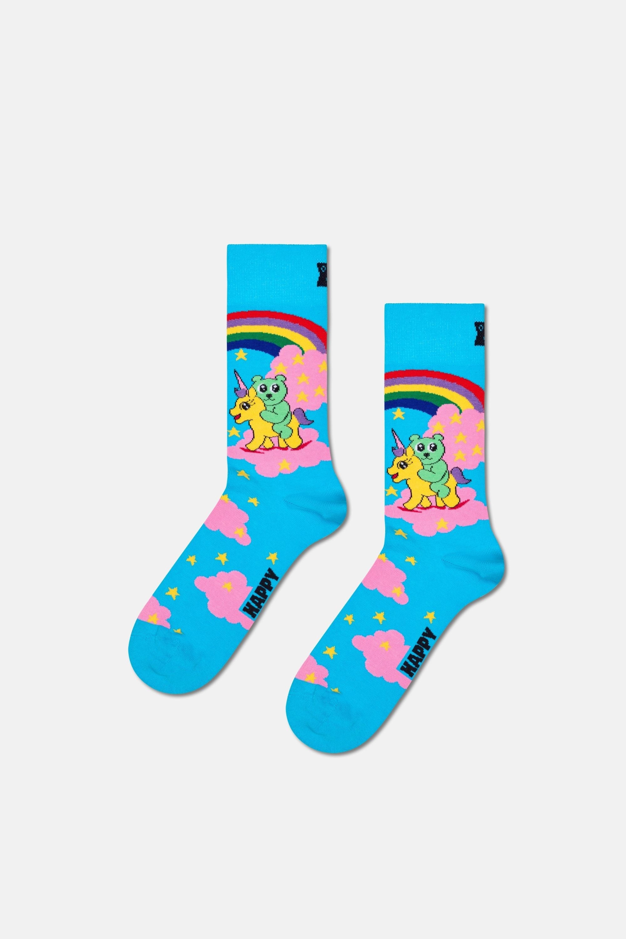 Happy Socks - Çok Renkli Unıcorn Desenli 3'lü Pamuklu Çorap Seti