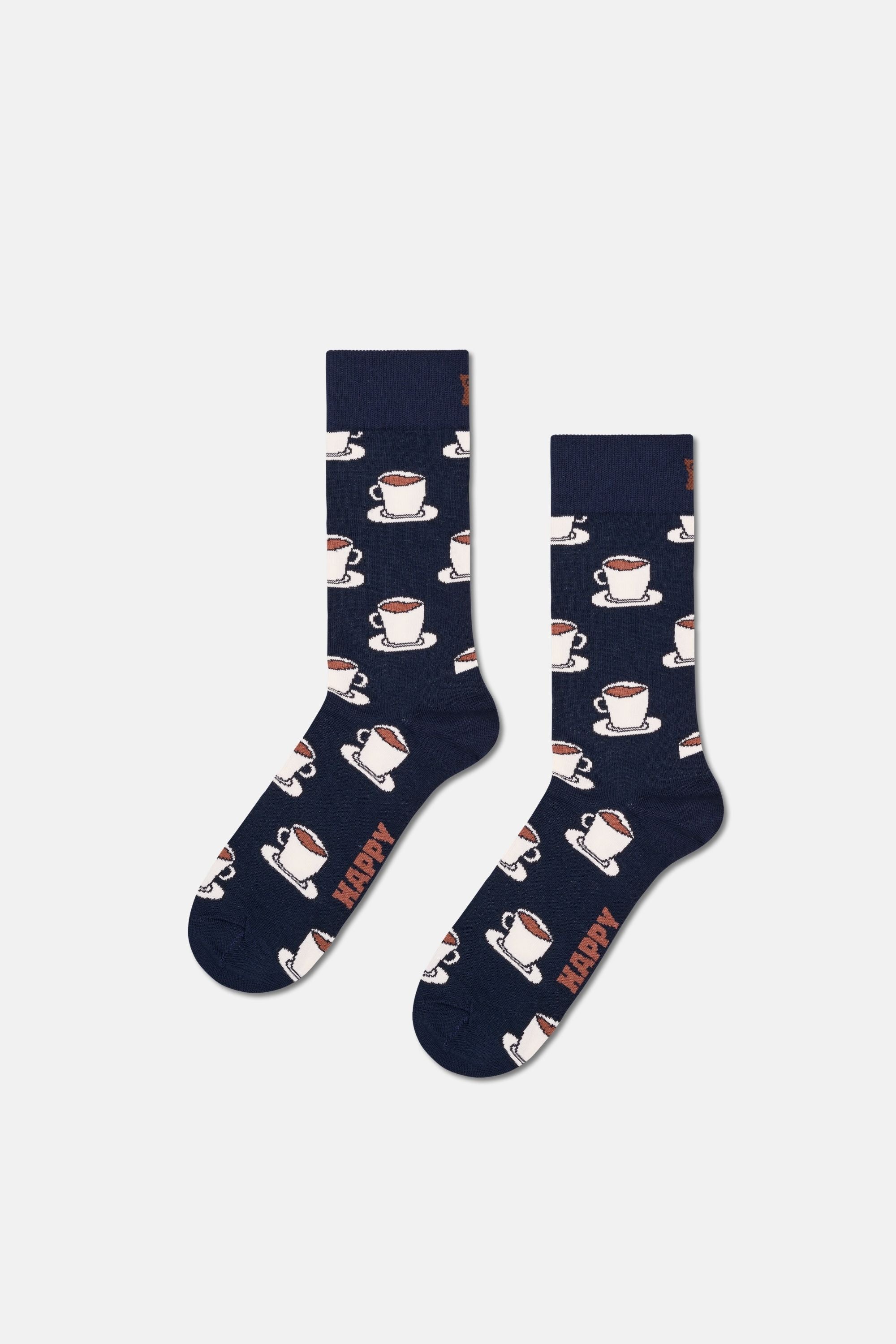 Happy Socks - Çok Renkli Kahve Desenli 4'lü Pamuklu Çorap Seti