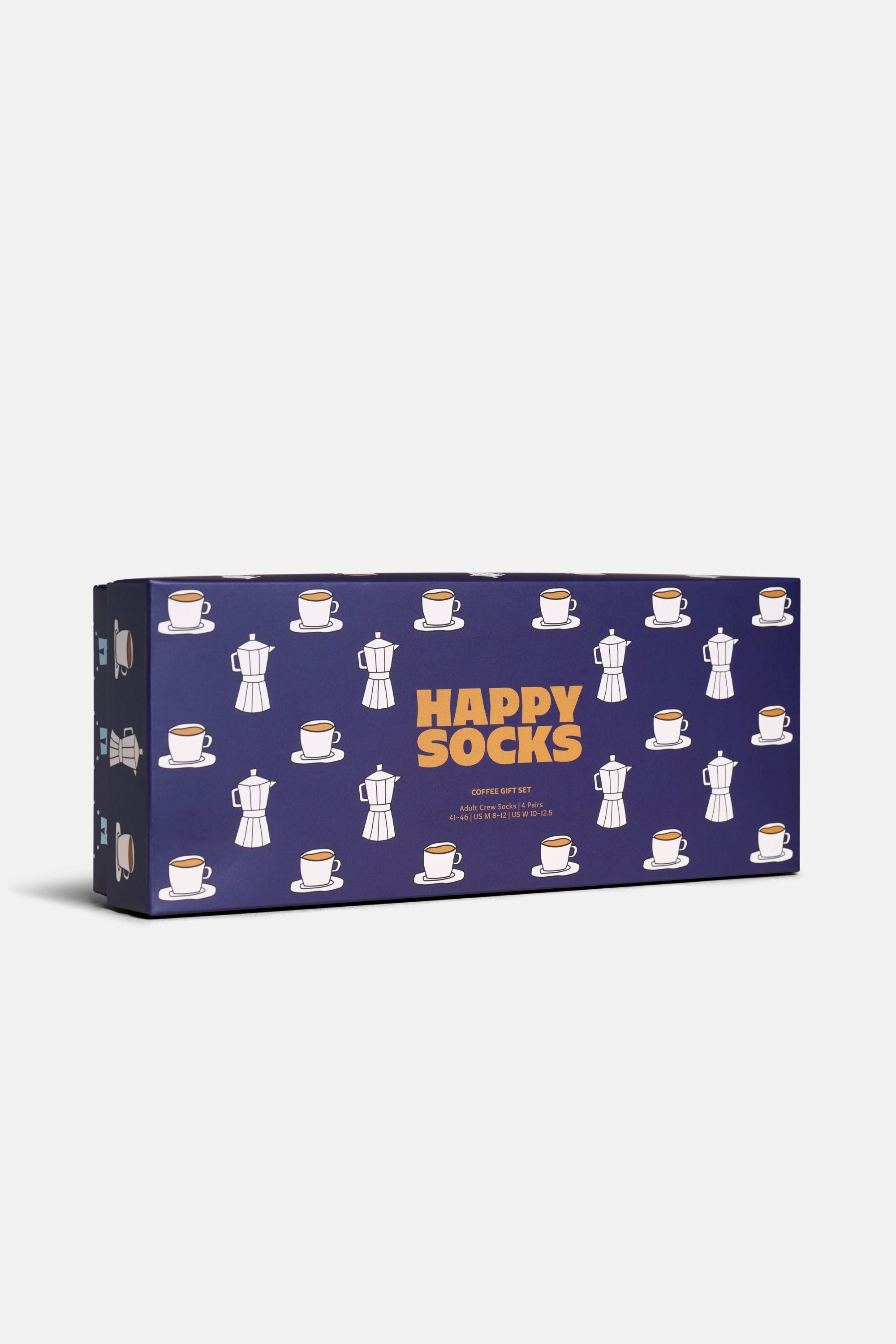 Happy Socks - Çok Renkli Kahve Desenli 4'lü Pamuklu Çorap Seti