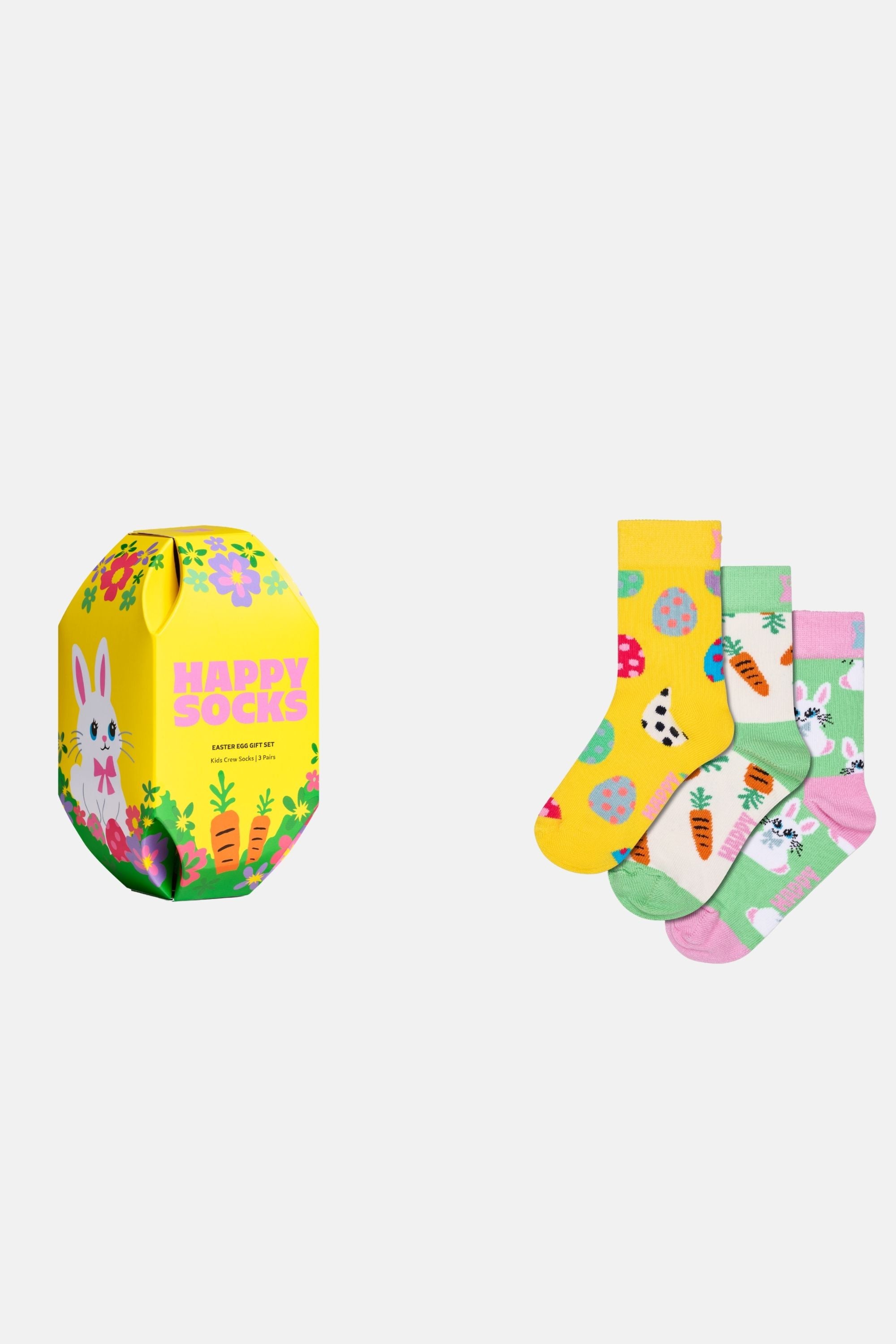 Happy Socks - Çocuk Çok Renkli Tavşan Desenli 3'lü Pamuklu Çorap Seti