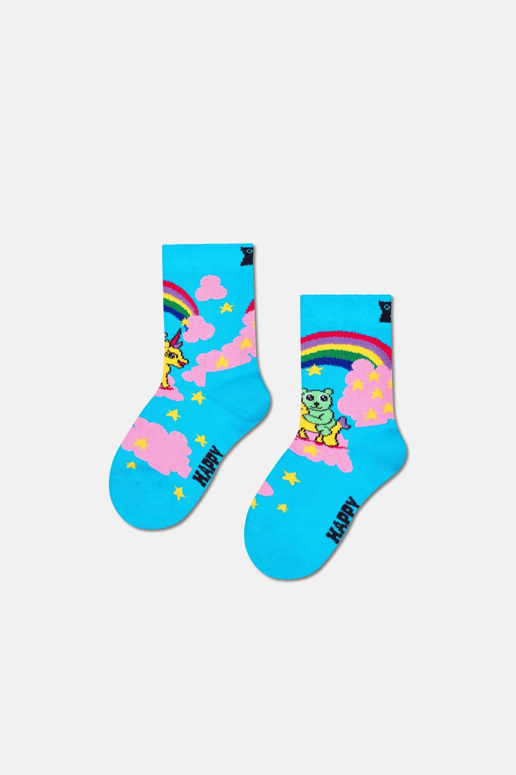 Happy Socks - Çocuk Çok Renkli Kiraz Desenli 3'lü Pamuklu Çorap Seti