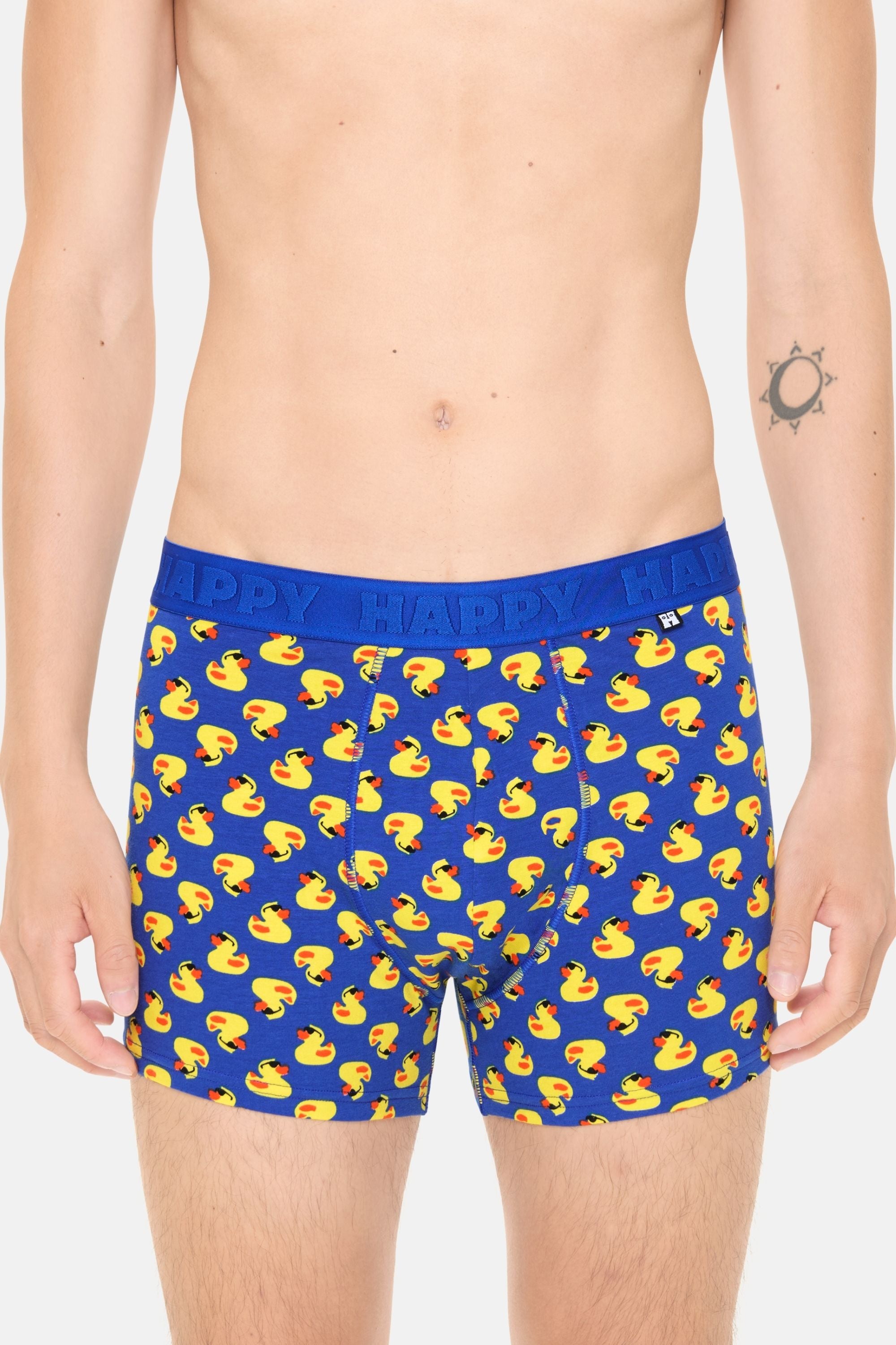 Happy Socks -  Erkek Mavi Ördek Desenli Boxer