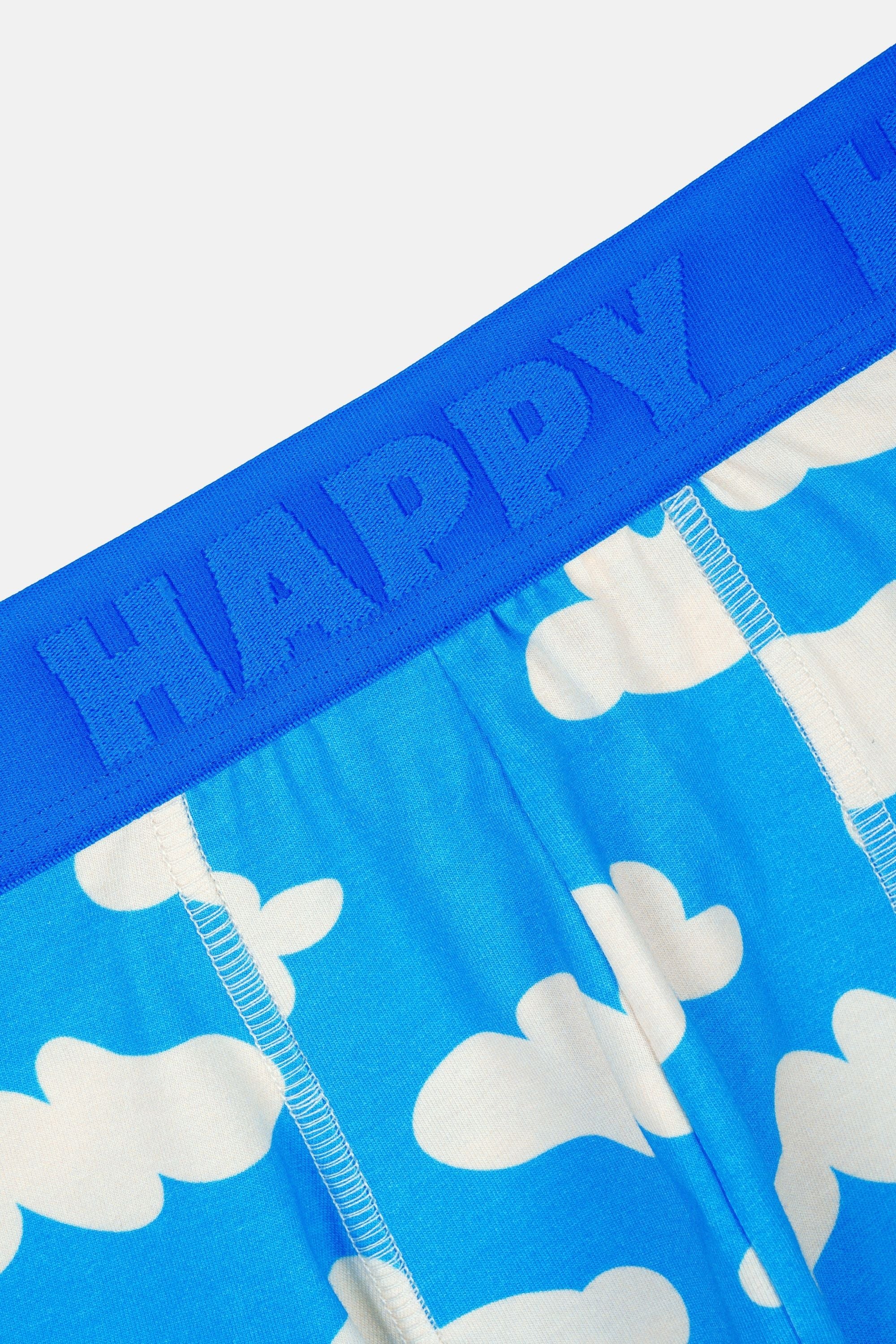 Happy Socks -  Erkek Mavi Bulut Desenli Boxer