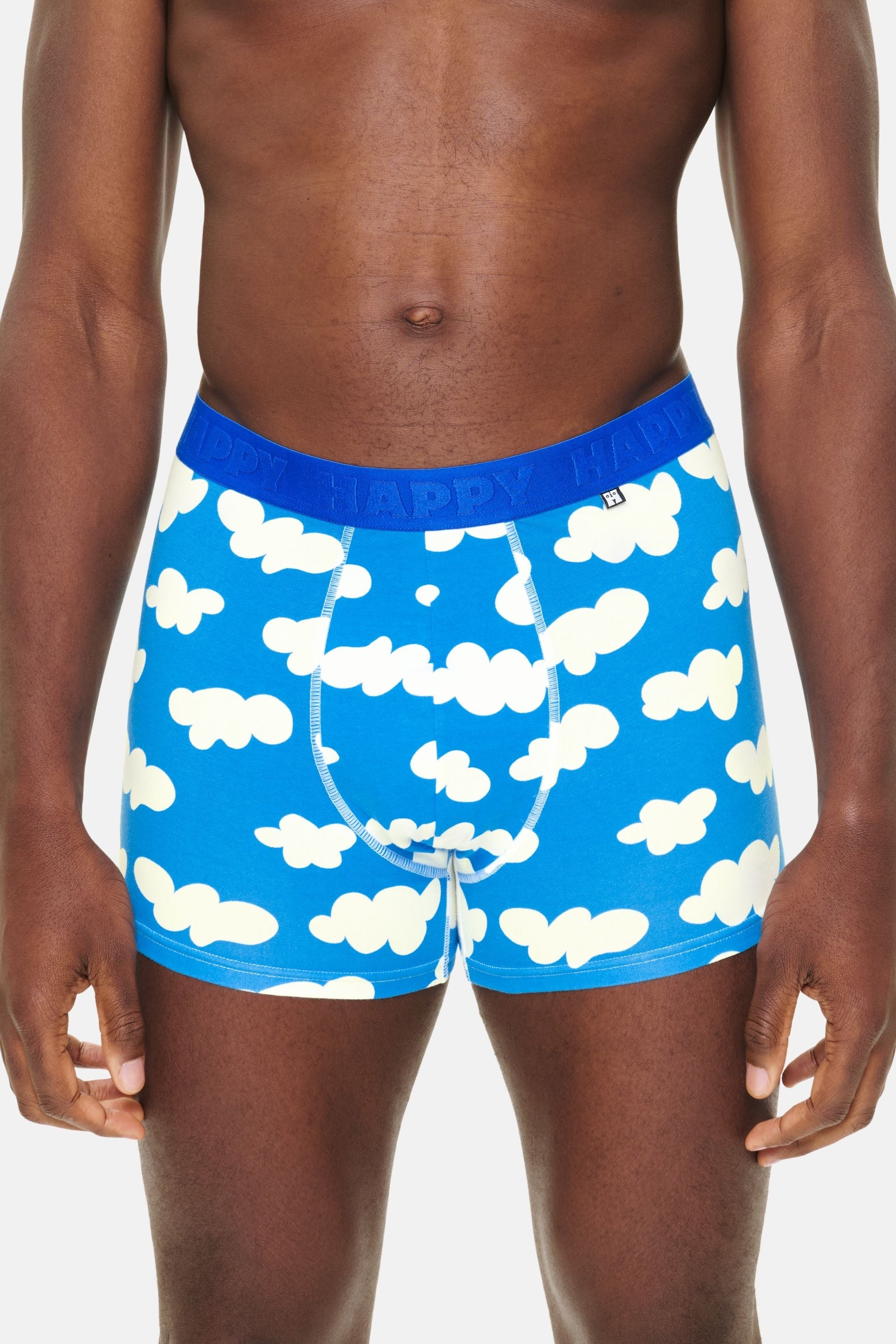 Happy Socks -  Erkek Mavi Bulut Desenli Boxer