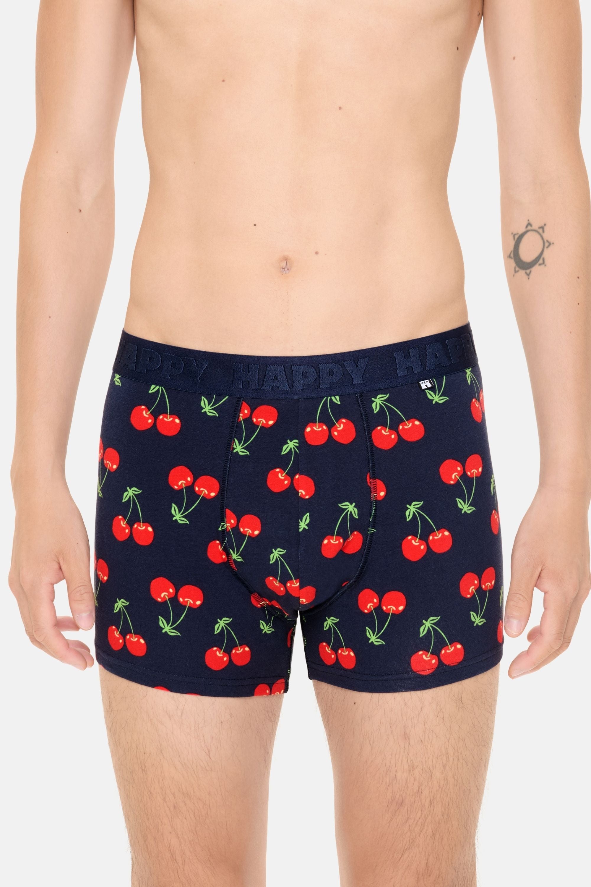 Happy Socks -  Erkek Lacivert Kiraz Desenli Boxer