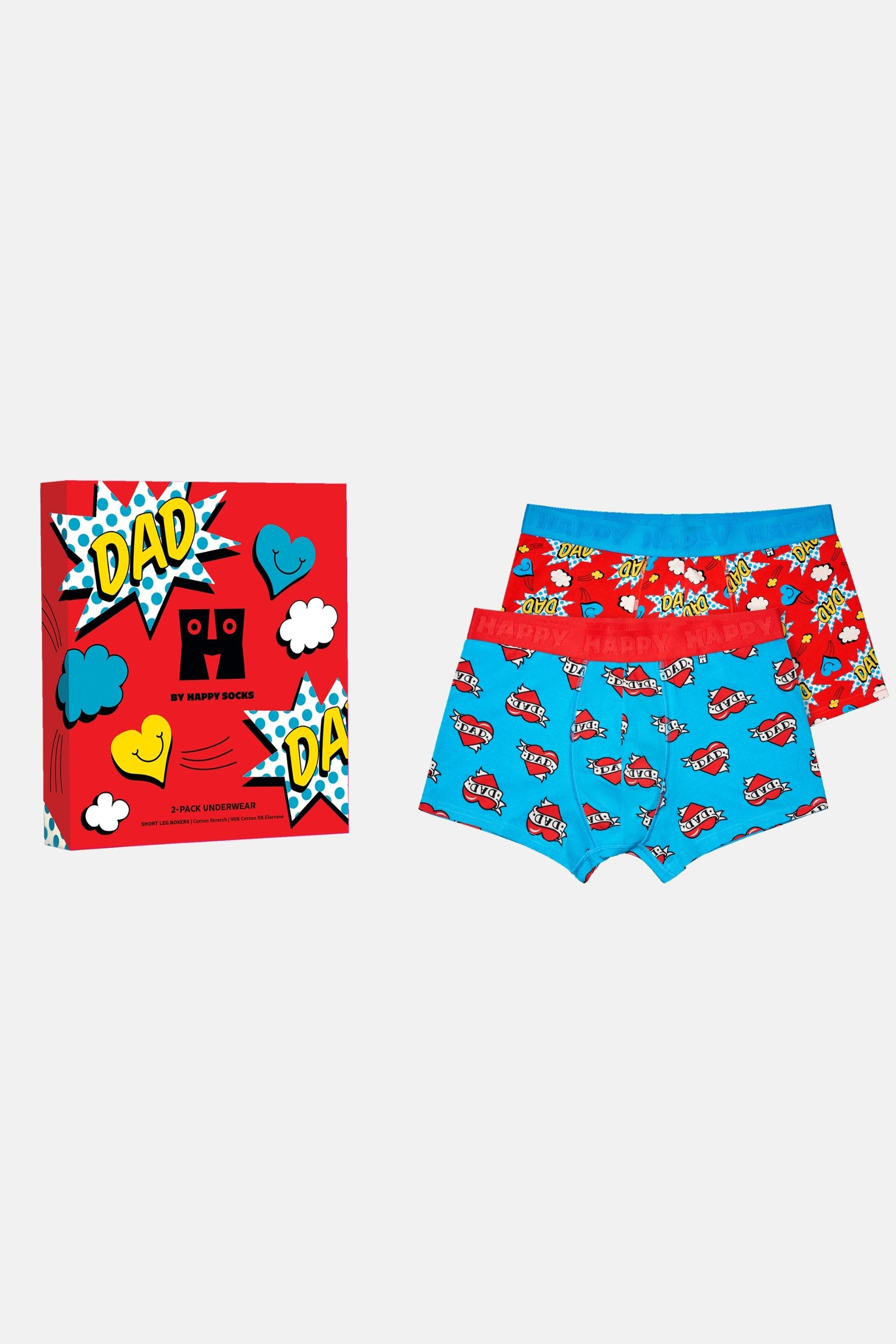 Happy Socks - Erkek Çok Renkli Süper Baba Temalı 2'li Boxer Seti