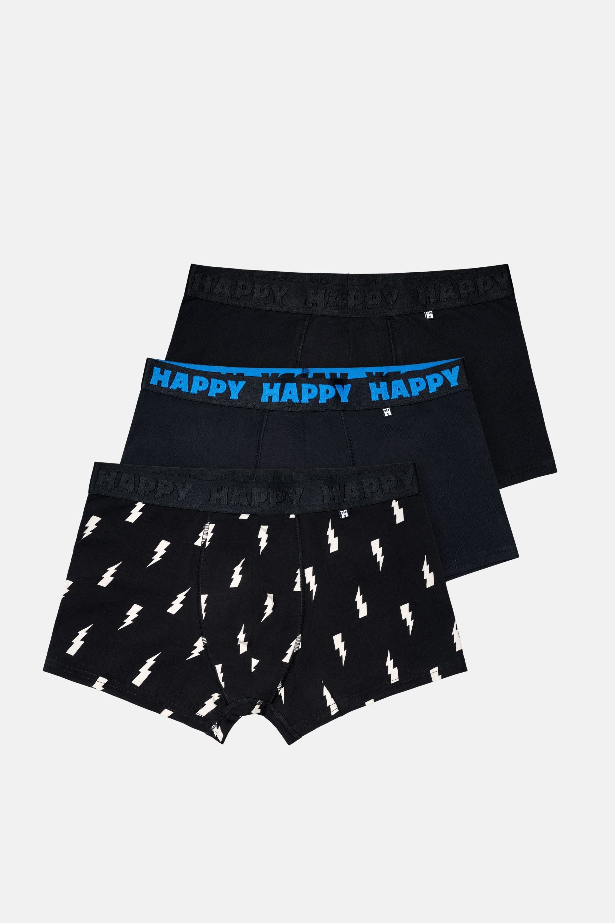 Happy Socks -  Erkek Siyah Karışık Desenli 3'lü Boxer Seti