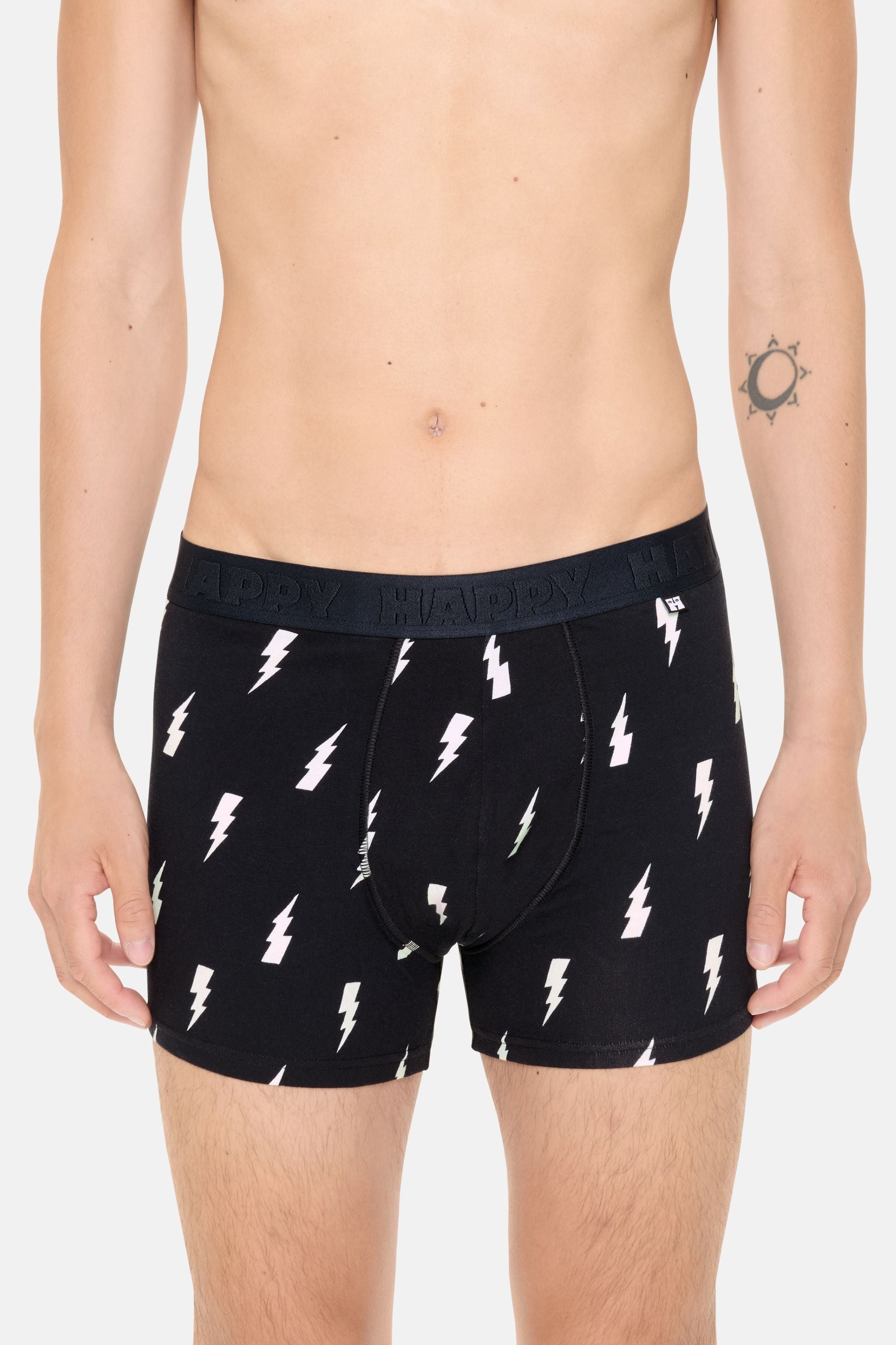 Happy Socks -  Erkek Siyah Karışık Desenli 3'lü Boxer Seti