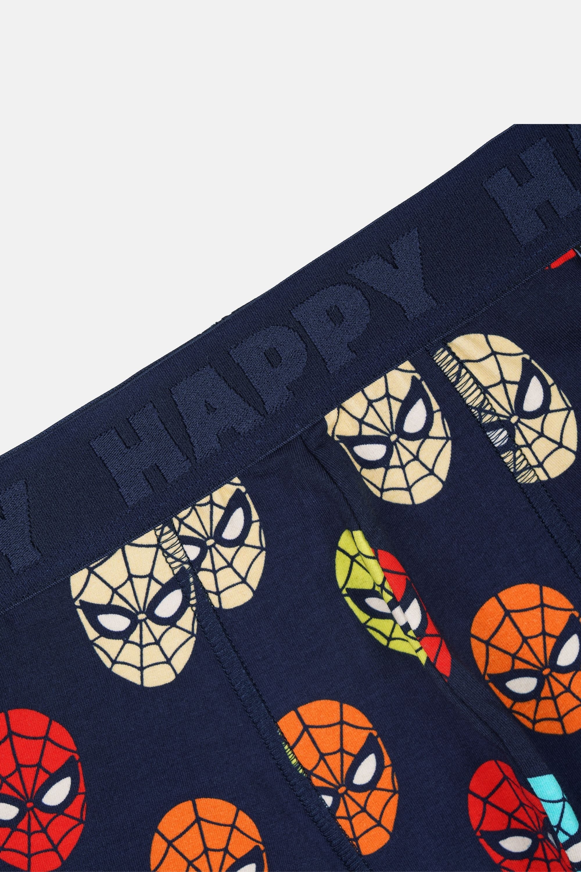 Happy Socks - Erkek Lacivert Spıder-Man Desenli Boxer