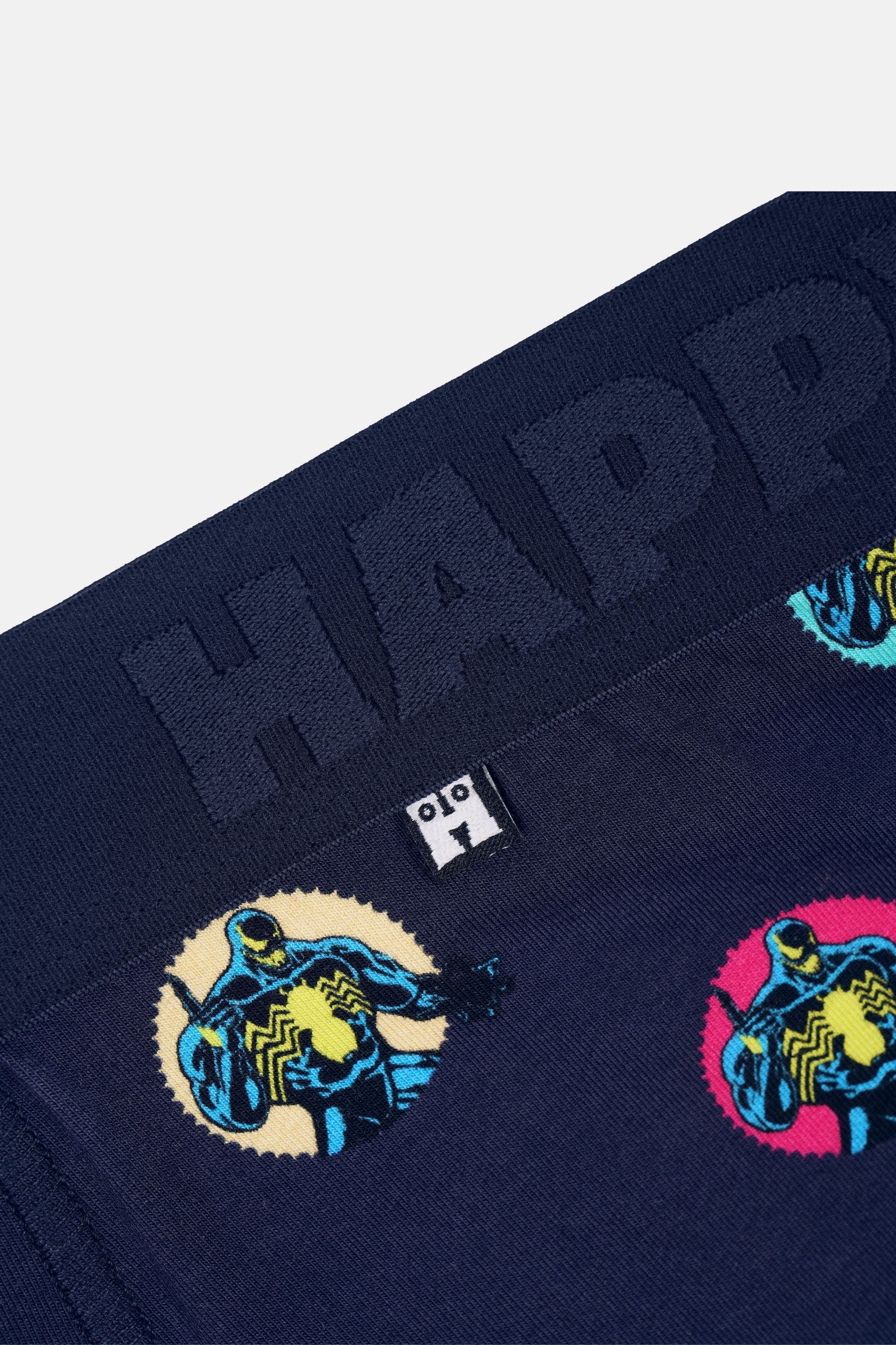 Happy Socks -  Erkek Lacivert Süper Kahraman Desenli Boxer