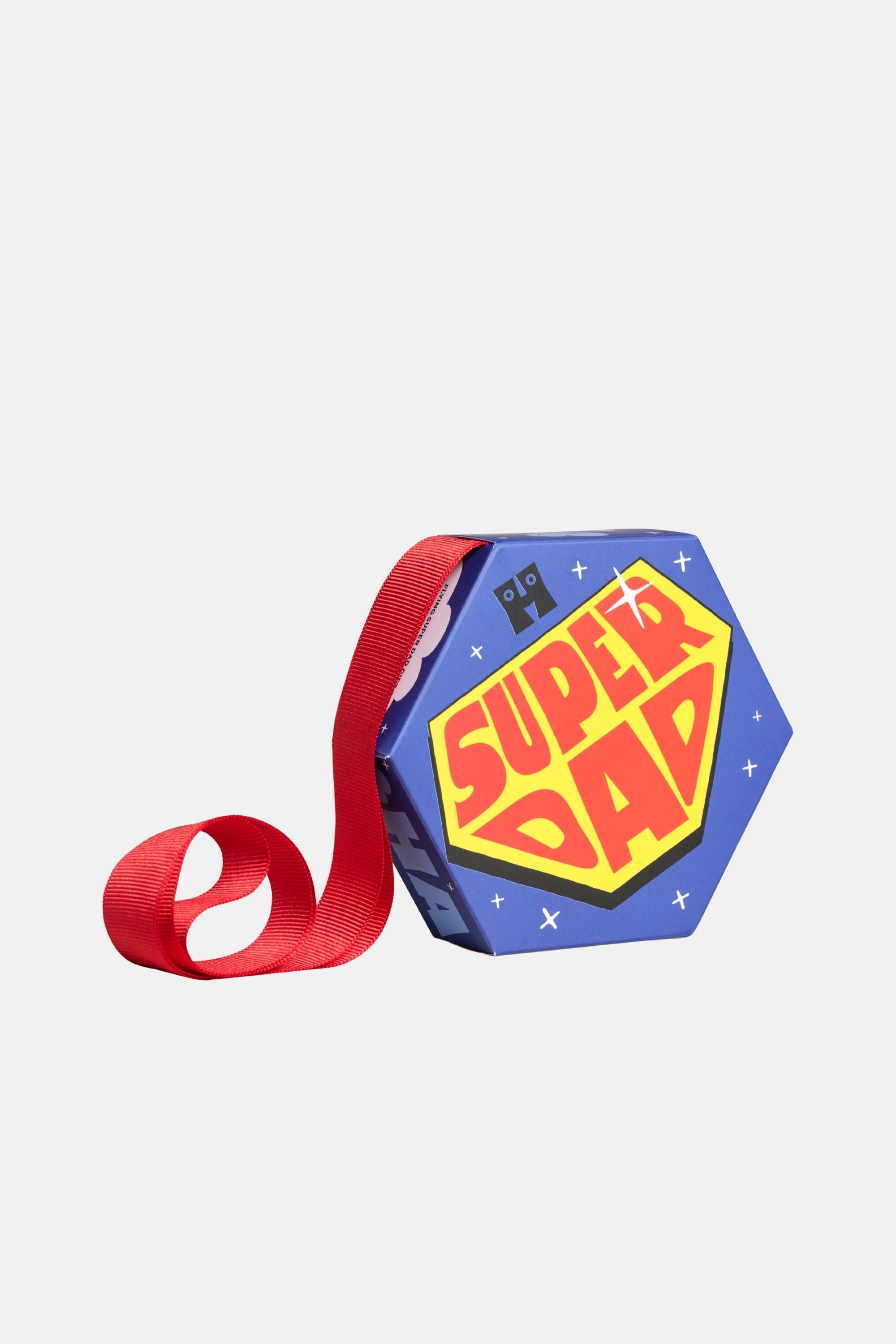 Happy Socks - Mavi Süper Baba Desenli 1'li Pamuklu Çorap Seti