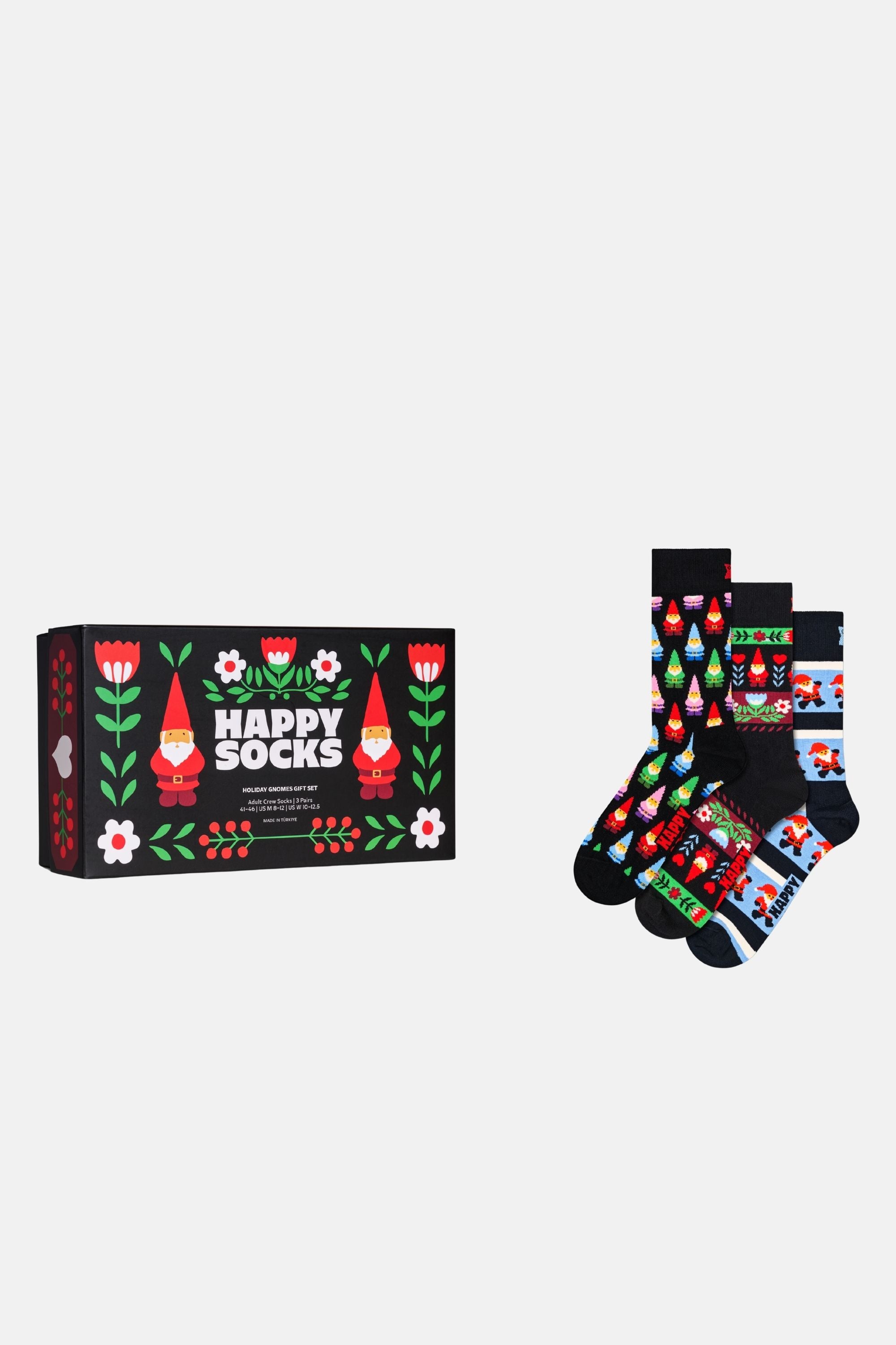 Happy Socks - Çok Renkli Kutlama Desenli 3'lü Pamuklu Çorap Seti