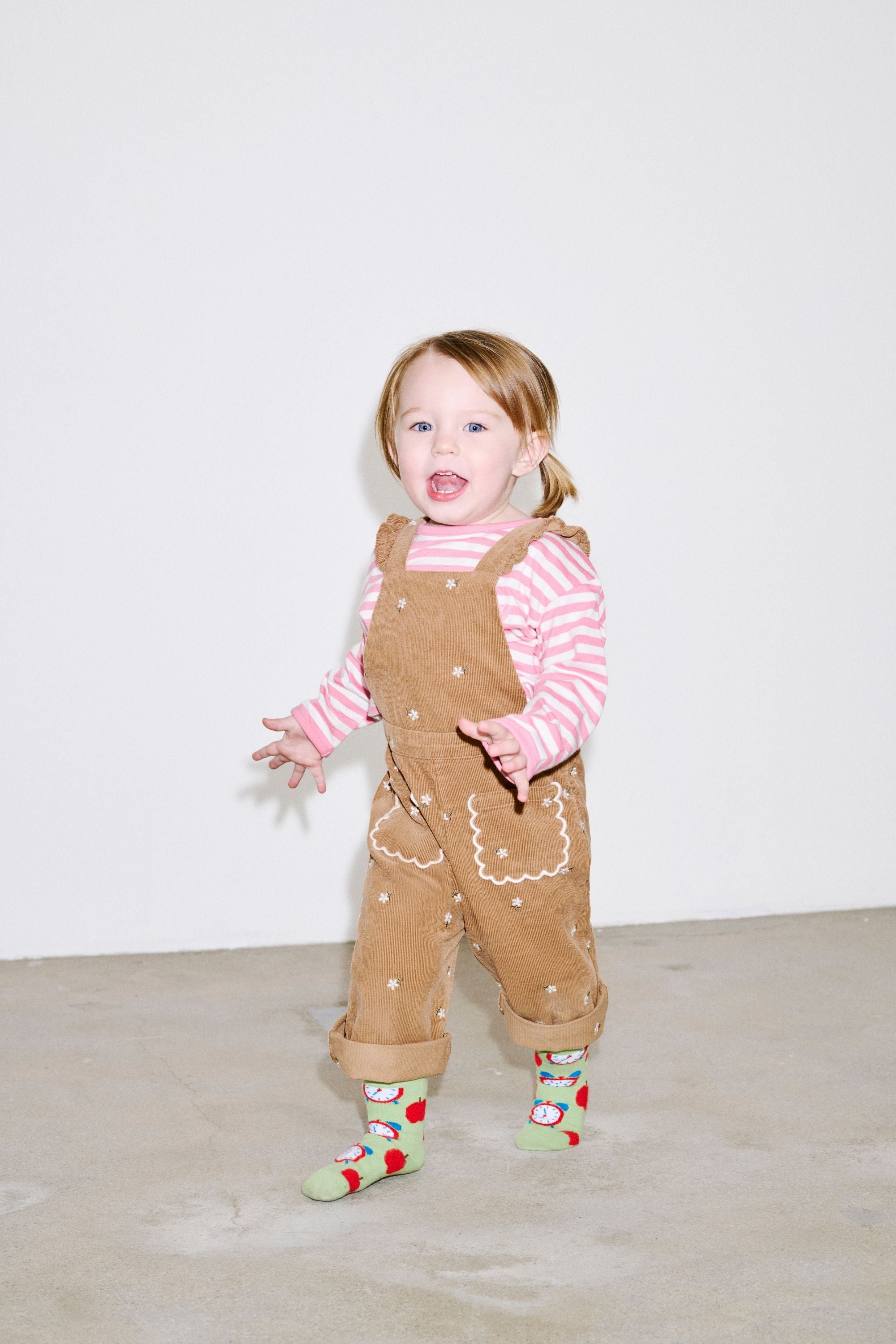 Happy Socks - Çocuk Yeşil Elma Desenli Pamuklu Çorap