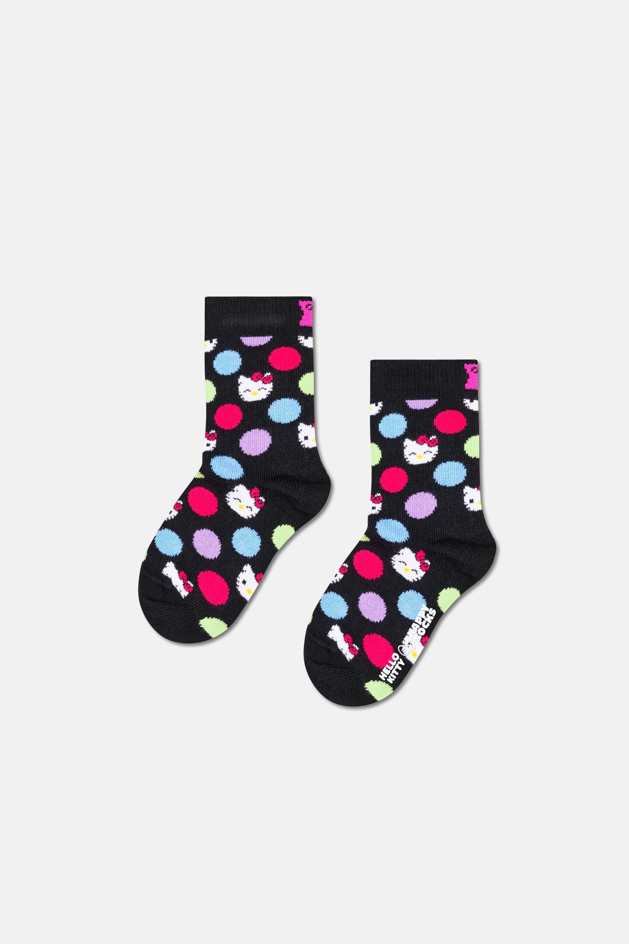 Happy Socks - Çocuk Siyah Hello-Kıtty Desenli Pamuklu Çorap