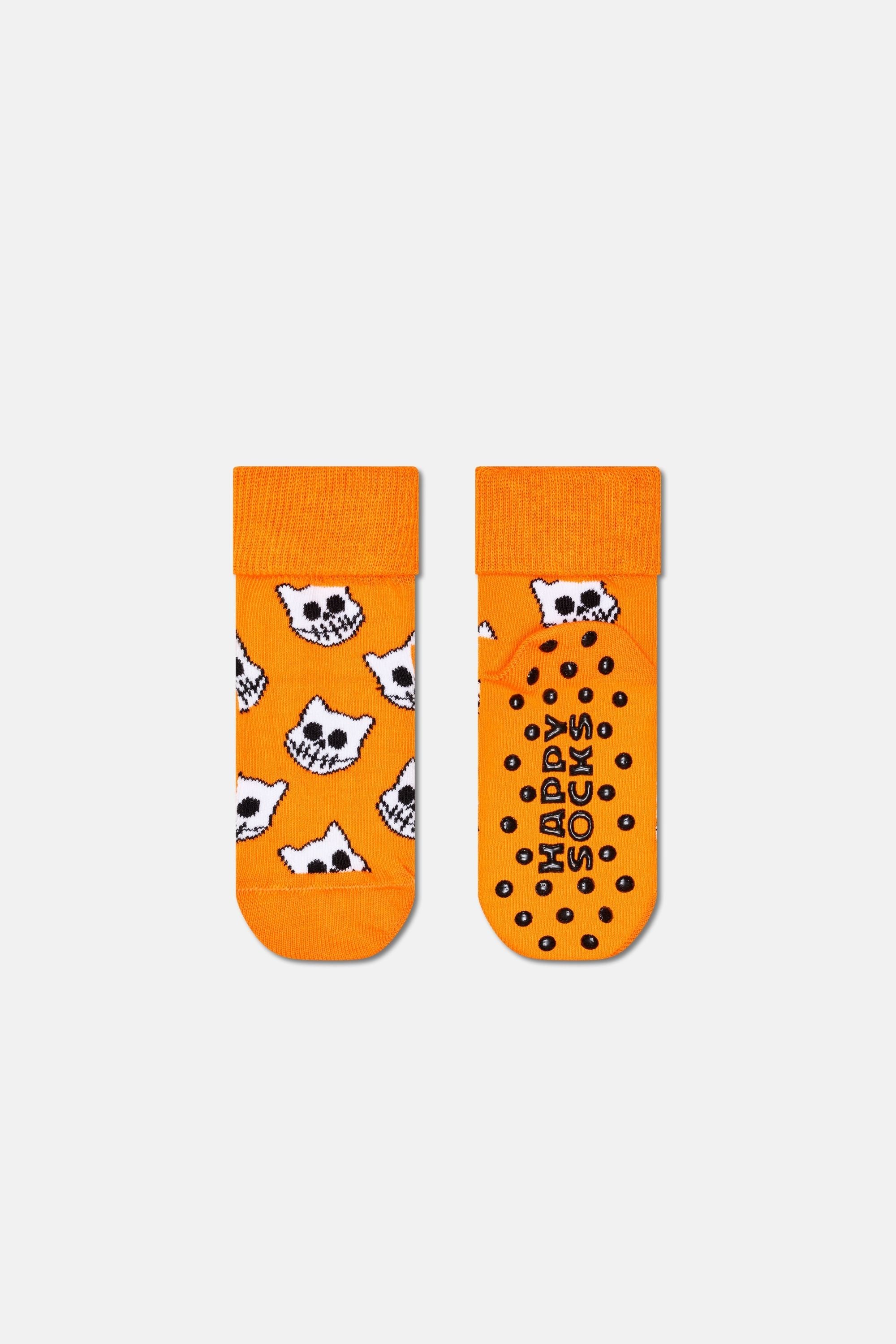 Happy Socks - Çocuk Turuncu Hayvan Desenli Pamuklu Çorap