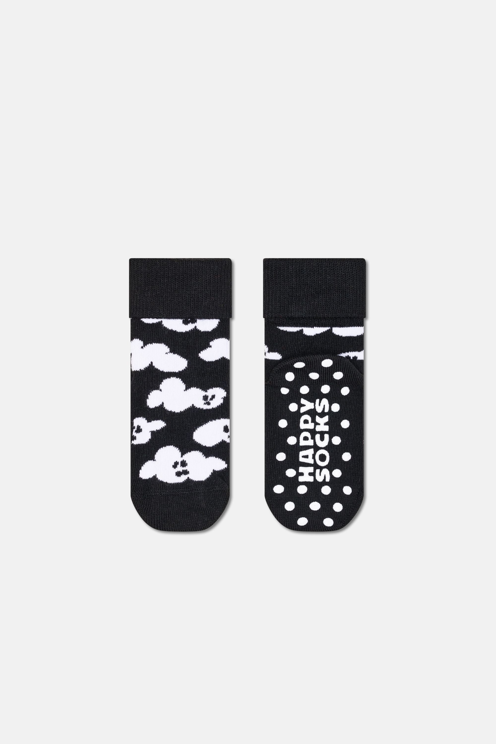 Happy Socks - Çocuk Siyah Hayalet Desenli Pamuklu Çorap