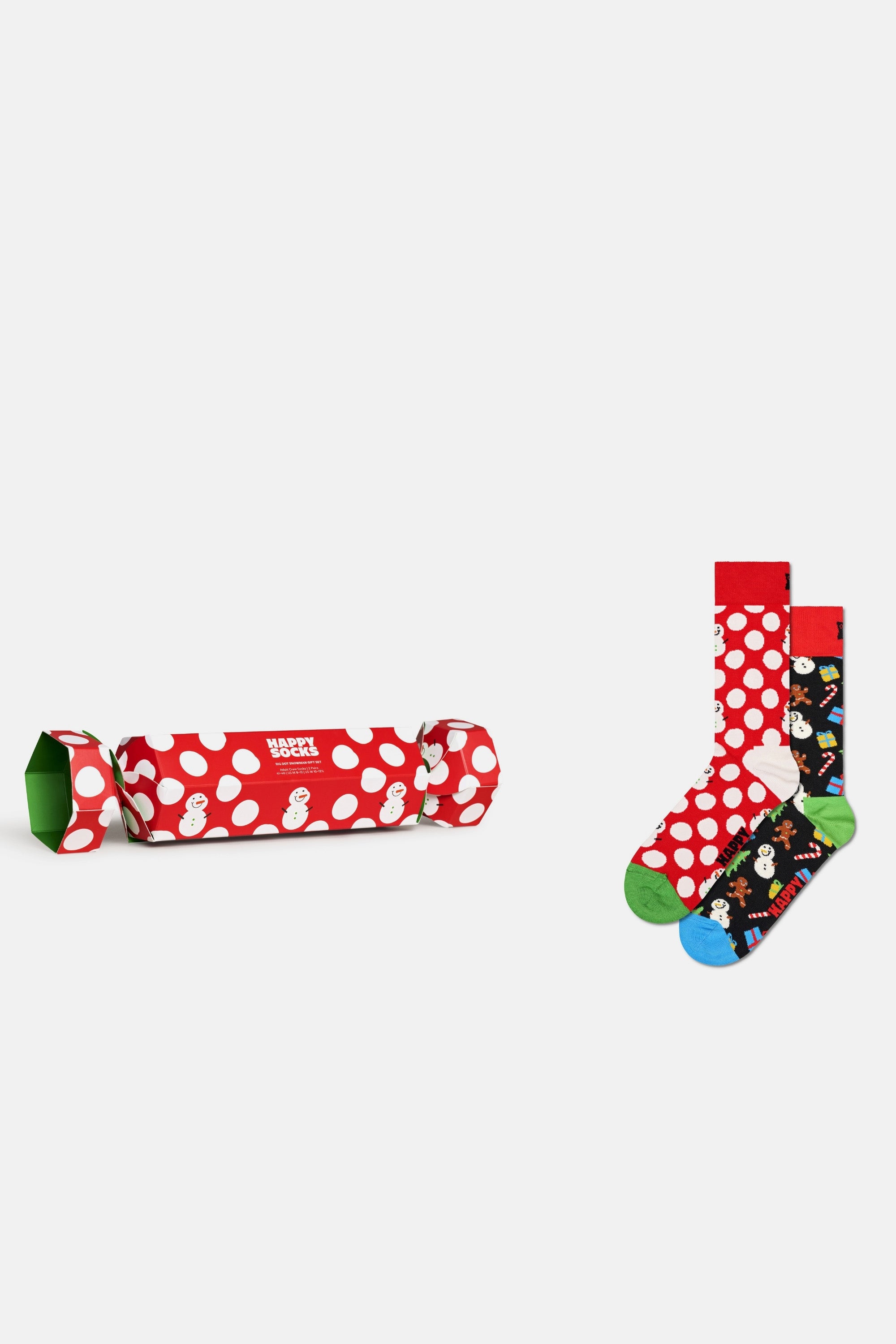 Happy Socks - 2'li Büyük Benek Kardan Adam Çorap Hediye Seti